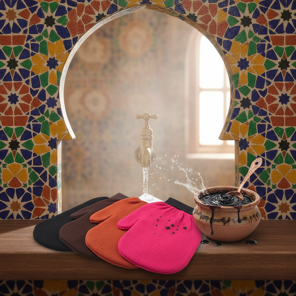 Traditional Hammam Exfoliating Glove for Black Soaps & Scrubs