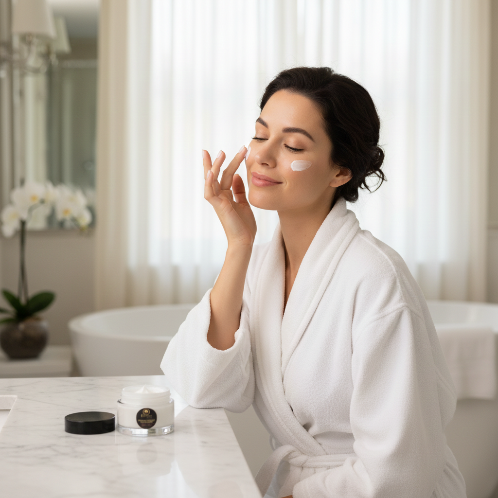 Renaissance-Premium-Wrinkle-Repair-Cream with model applying II.png