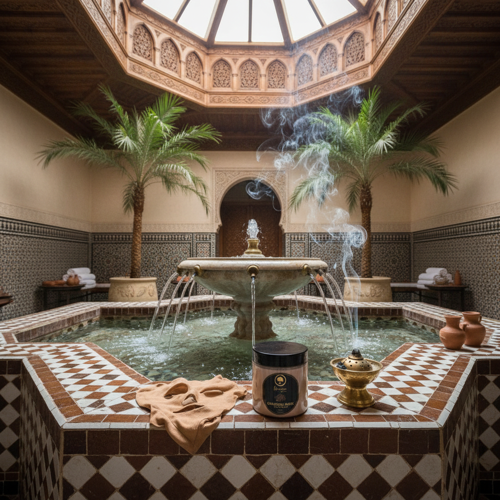 Ghassoul-&-Oud-Mask-jar sitting in moroccan tiled spa 3.png