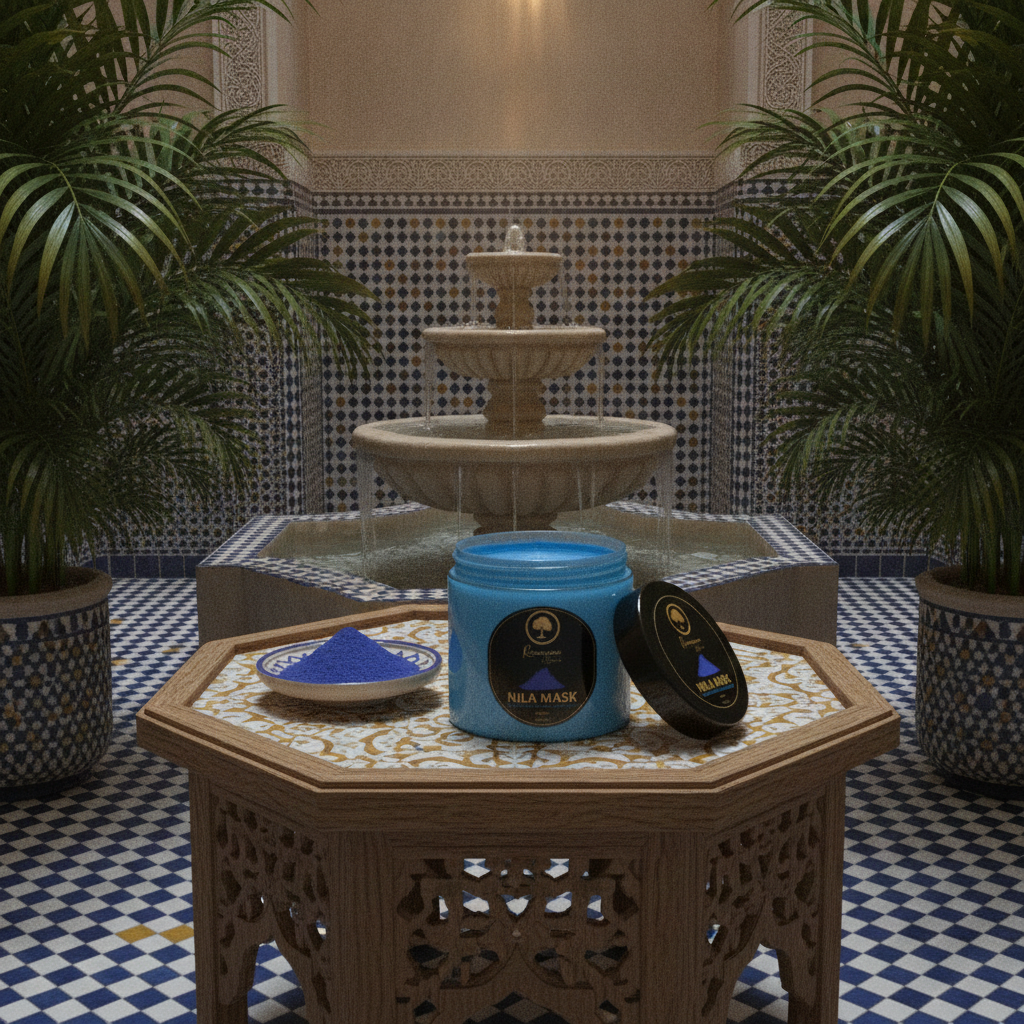 Renaissance-de-Beaute-~-Nila-Brightening-&-Nourishing-Mask- jar in a hammam 2.png
