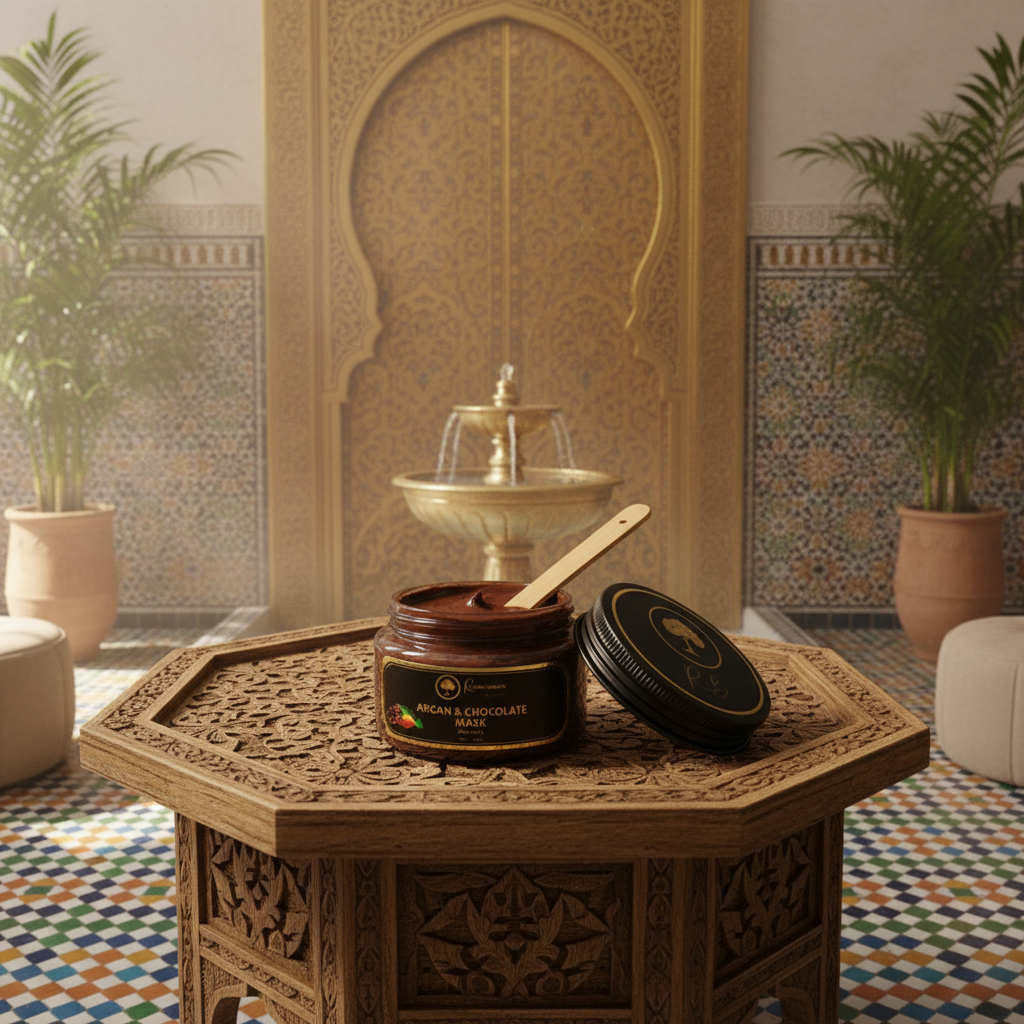 Argan-and-Chocolate-Mask open jar in a spa.png