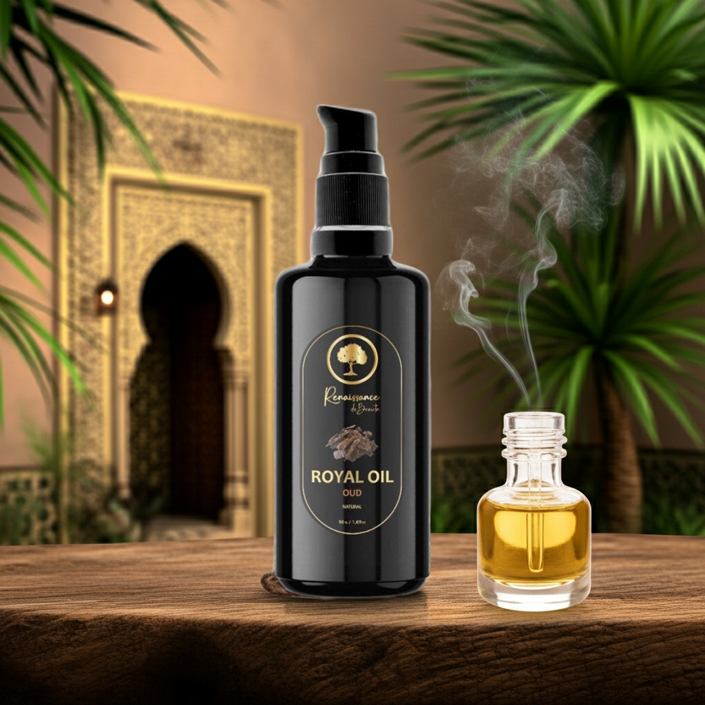 Royal-Oil-with-Oud in a hammam.png