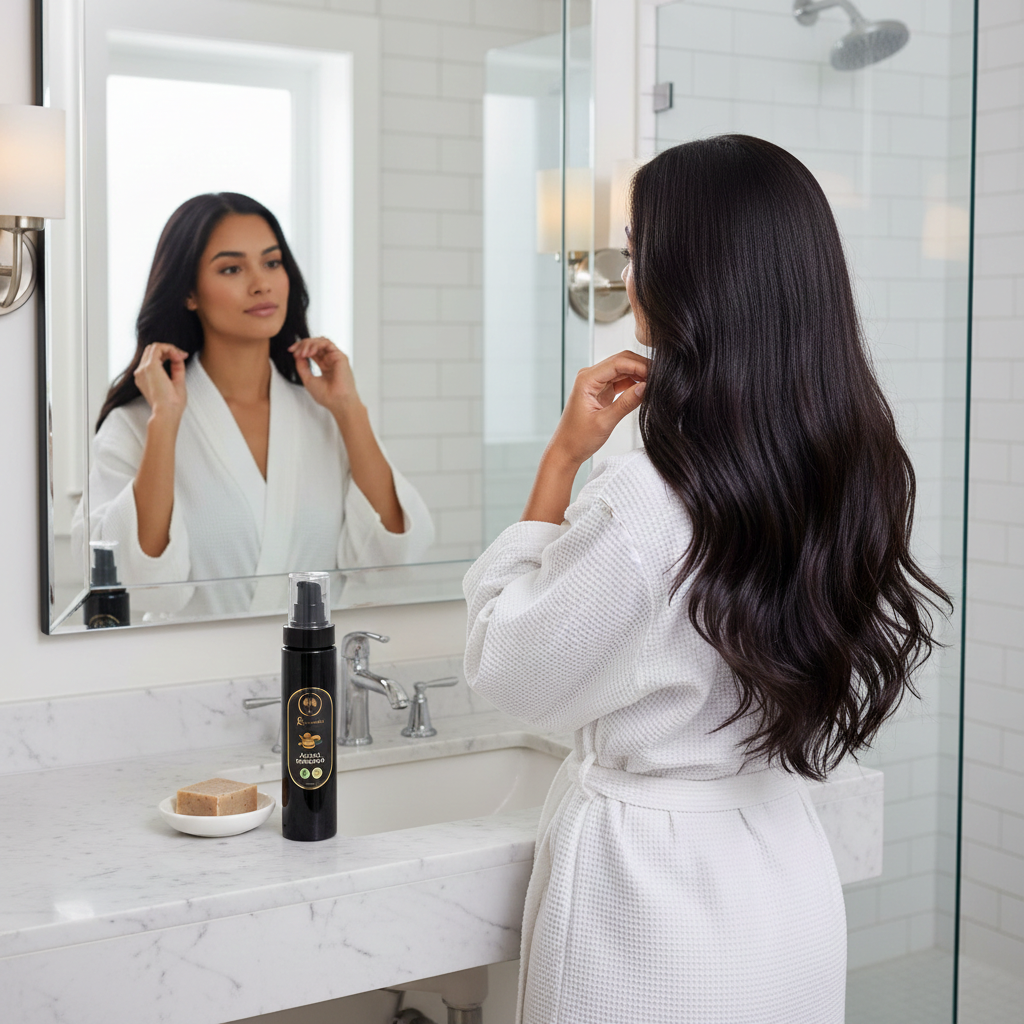 Argan-Shampoo-(6.76-Fl-oz)-brunette looking in mirror.png