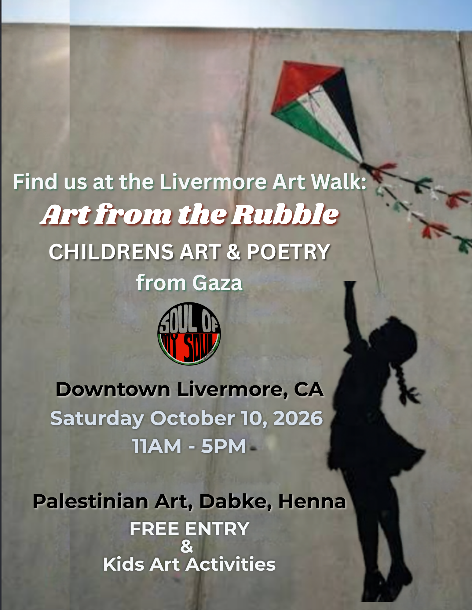 “Art from the Rubble” exhibit showcasing children's art and poetry in Gaza coming to Livermore Art Walk
