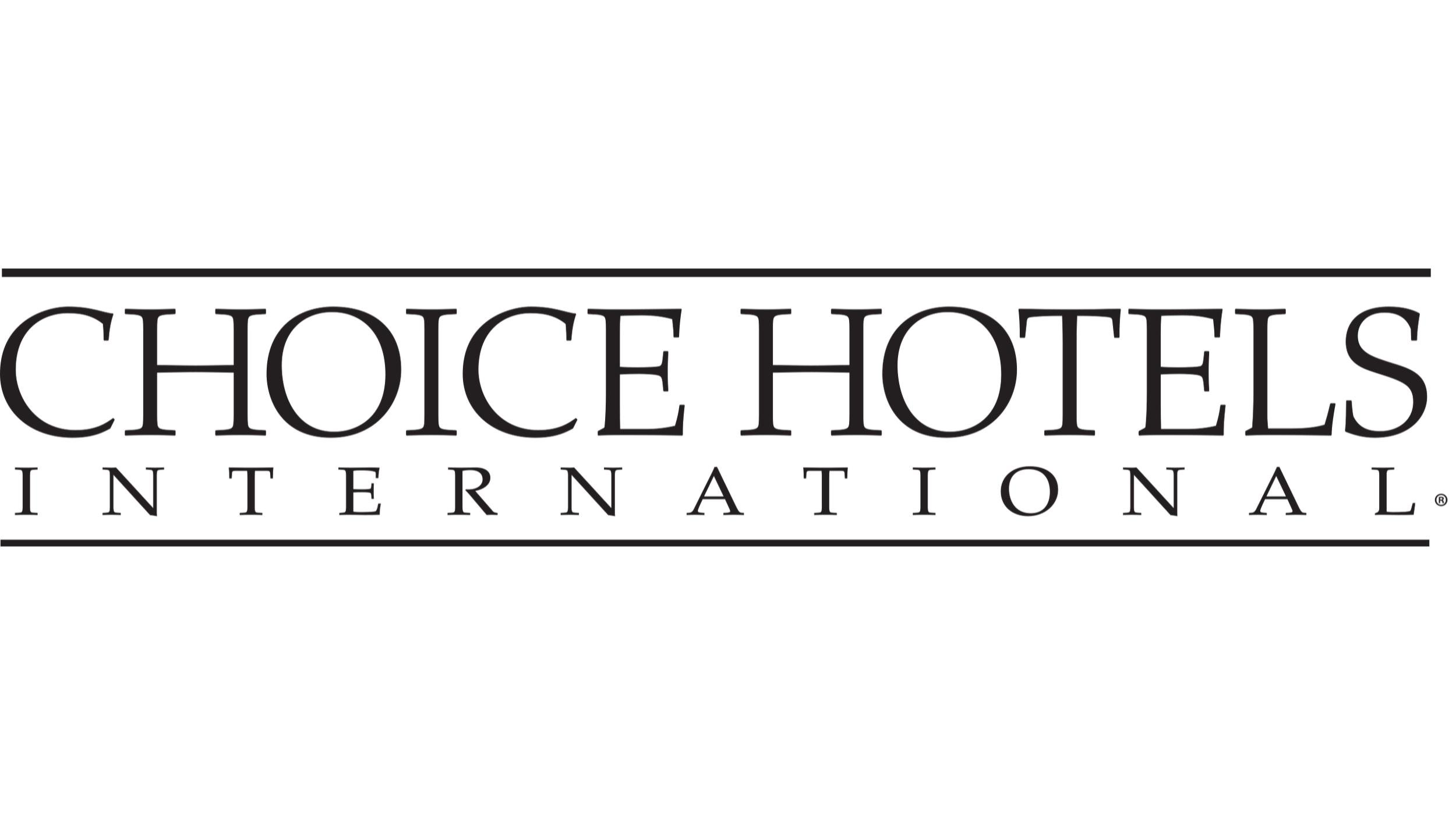 Choice Hotels International logo in black text on a white background.