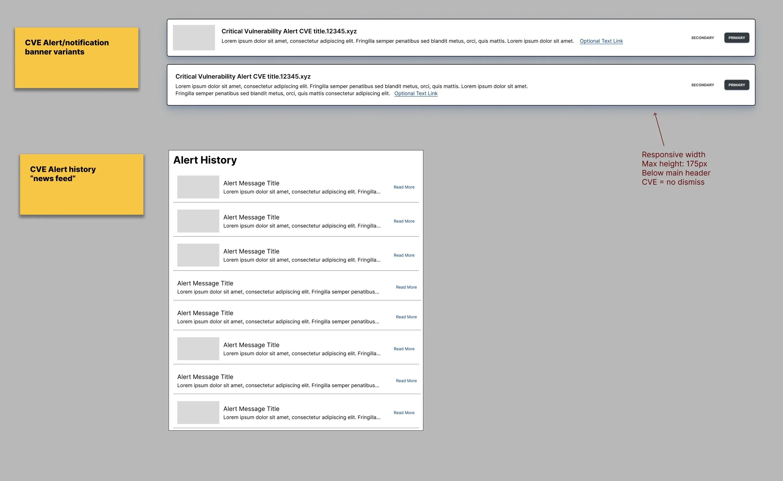 I went through numerous wireframes and prototypes to learn how we might surface critical notifications quickly.