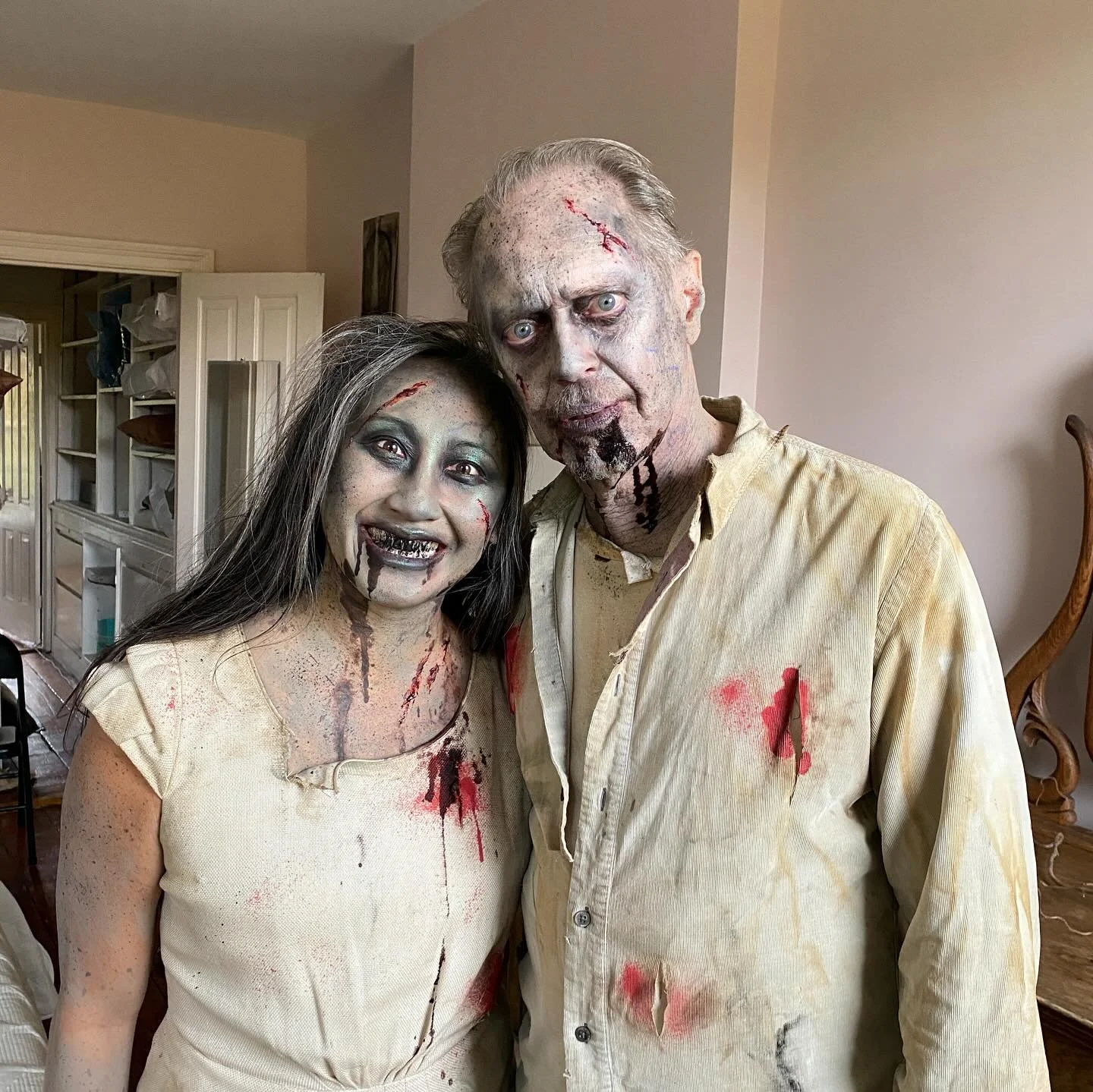 Undead couple of the year&hellip; painted Steve Buscemi and Karen as zombies 🖤⚰️