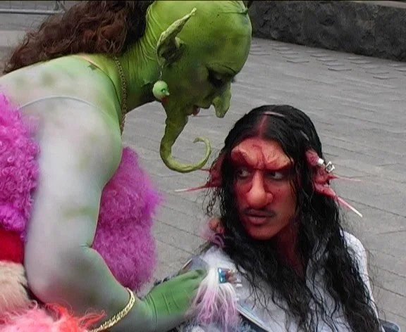 It&rsquo;s a beautiful day to be a goblin in NYC&hellip;

Film stills @morbidtheclown 
Featuring @____homesick____4 @marleyismarley @k__lastima 
Clothing / styling @destroyerofworlds.online 
Hair @nathanjuergensen 
Makeup by me with assistance from @