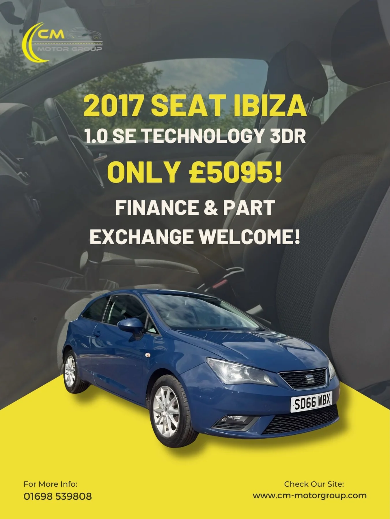 🚗 FOR SALE &ndash; 2017 SEAT Ibiza 1.0 SE Technology 3dr 🚗

💰 &pound;35 Road Tax✅ ULEZ Compliant✅ 1 Year Warranty Included✅ Finance Available✅ Part Exchanges Welcome

Looking for a stylish, economical hatchback that&rsquo;s packed with features? T