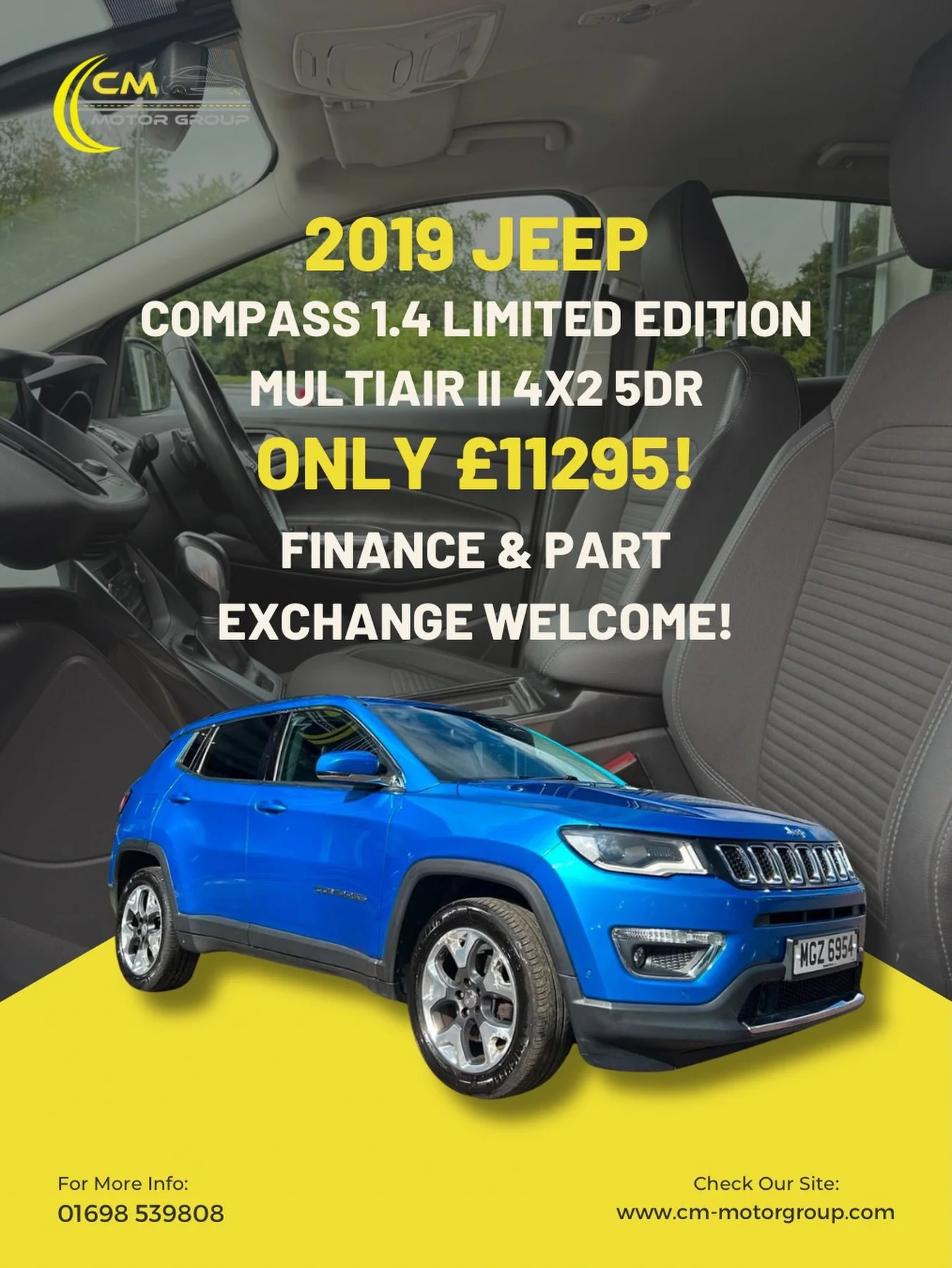 🚙 2019 Jeep Compass 1.4 Limited Edition MultiAir II 🚙

💷 ONLY &pound;11,295

✨ 1 Previous Owner
🛡️ 1 Year Warranty Included
💰 Finance Available
🔄 All Part Exchanges Welcome

Packed with premium features, including:
✅ Apple CarPlay &amp; Android