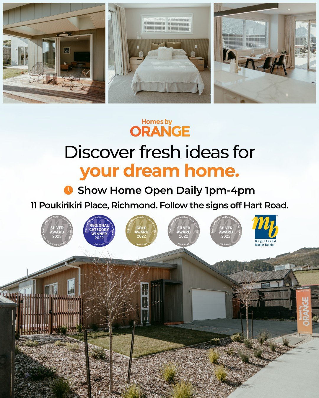 🏡✨ Peek inside your future home!

From dreamy kitchens to cozy corners, our show home is full of inspiration.

👀 Come see what&rsquo;s possible!
📍 11 Poukirikiri Place, Richmond (off Hart Road)
⏰ Office Hours Monday - Friday 9-5pm
⏰ Show home Open