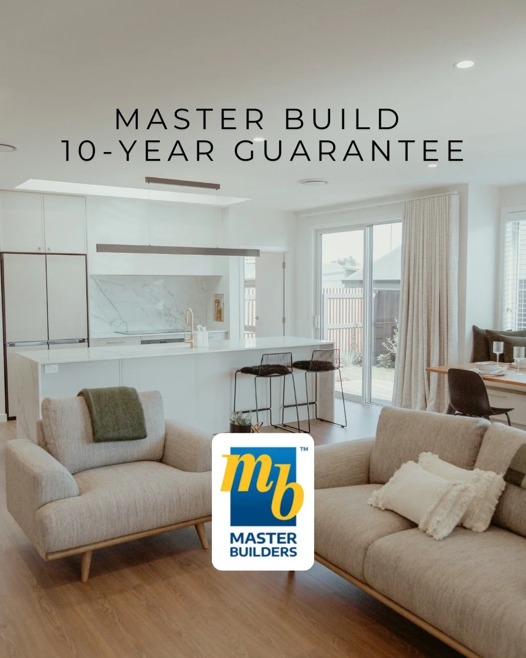 🏡 Peace of mind, built in.
Master Build 10-Year Guarantee ✅
Only with Registered Master Builders
140,000+ homes protected in NZ 🇳🇿

Your home. Your guarantee.