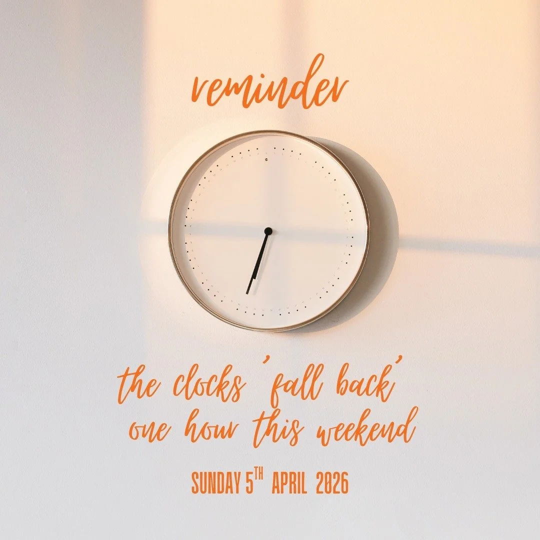 ⏰ Don&rsquo;t forget! Daylight Saving ends this weekend.

Turn your clocks back one hour on Sunday and enjoy that extra hour of sleep.