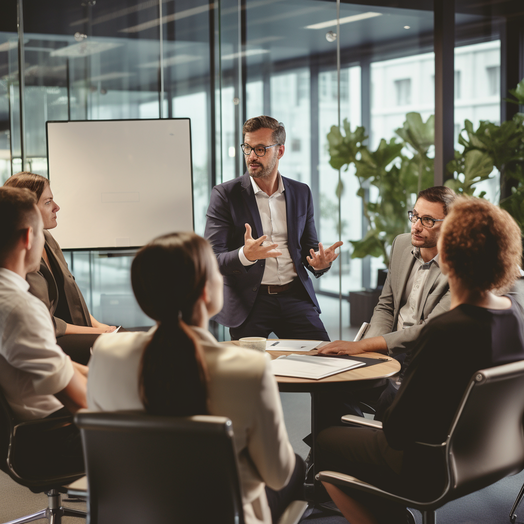 Consultor de empresas familiares haciendo estrategiasy directrices.