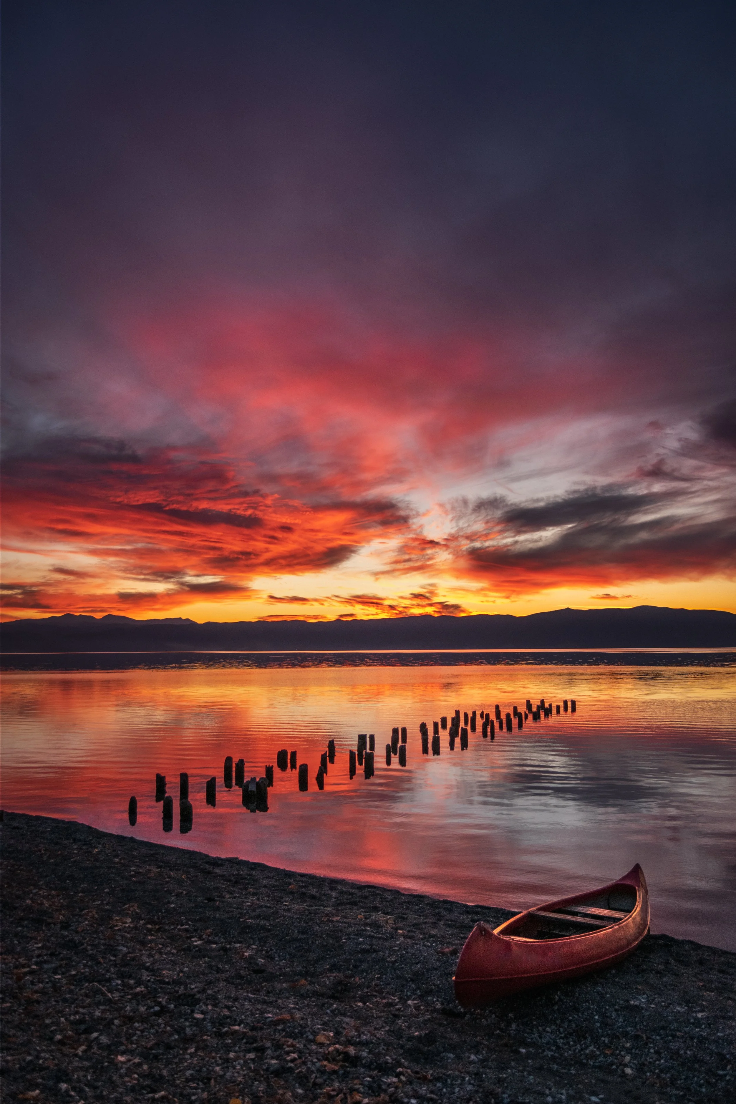 Fire sunset at Lake Ohrid