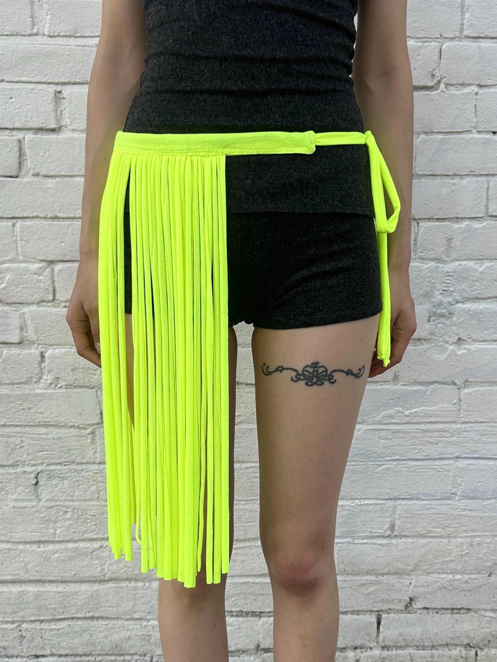 Neon Yellow Fringe Belt