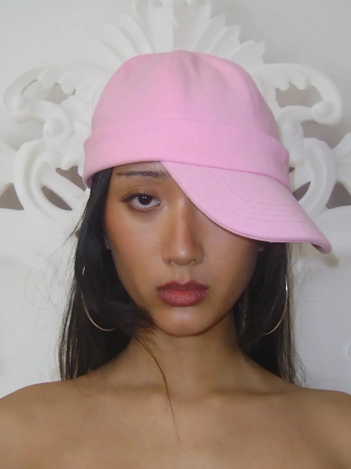 Pink Tilted Brim Hat
