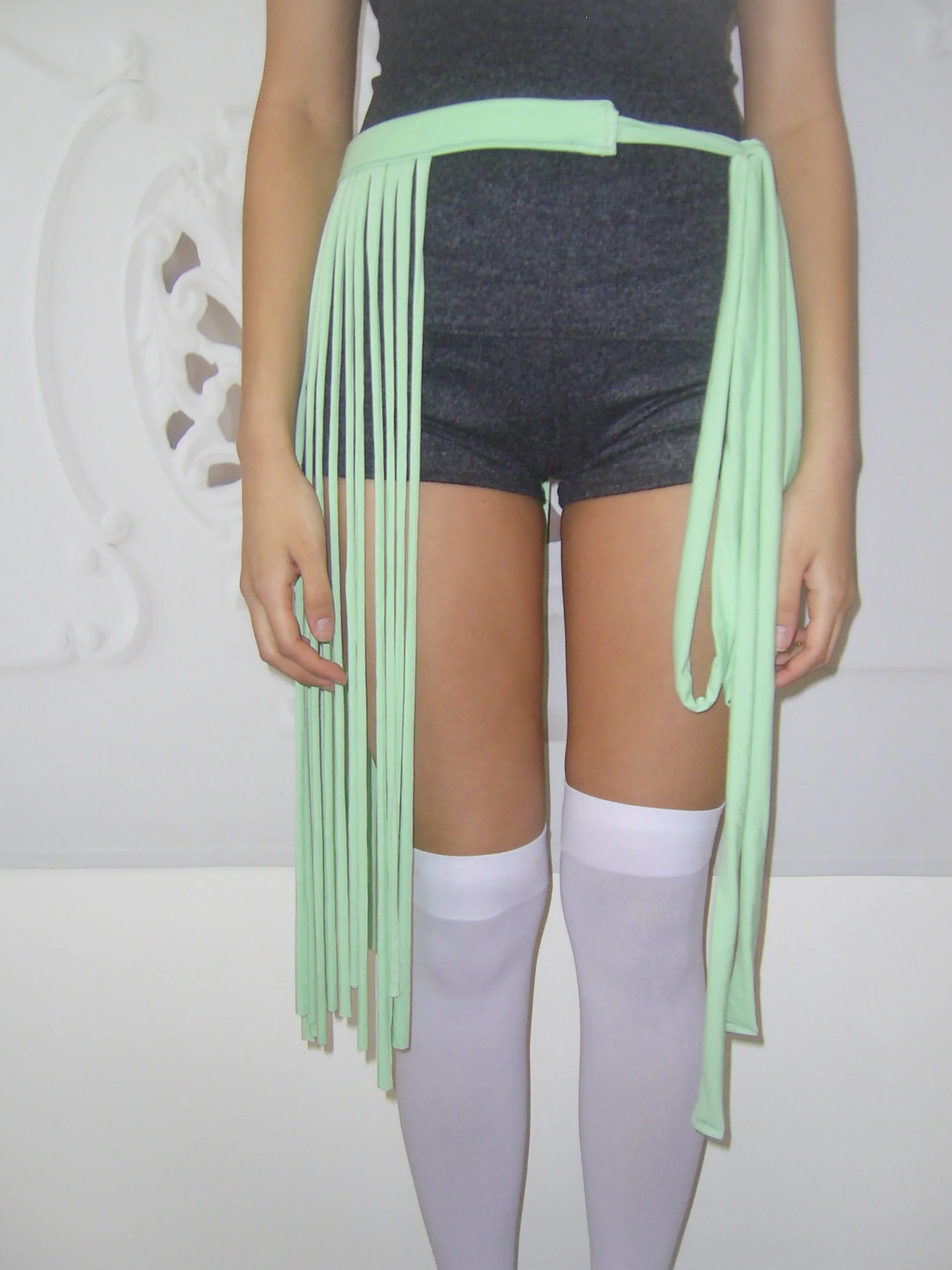 Mint Fringe Belt