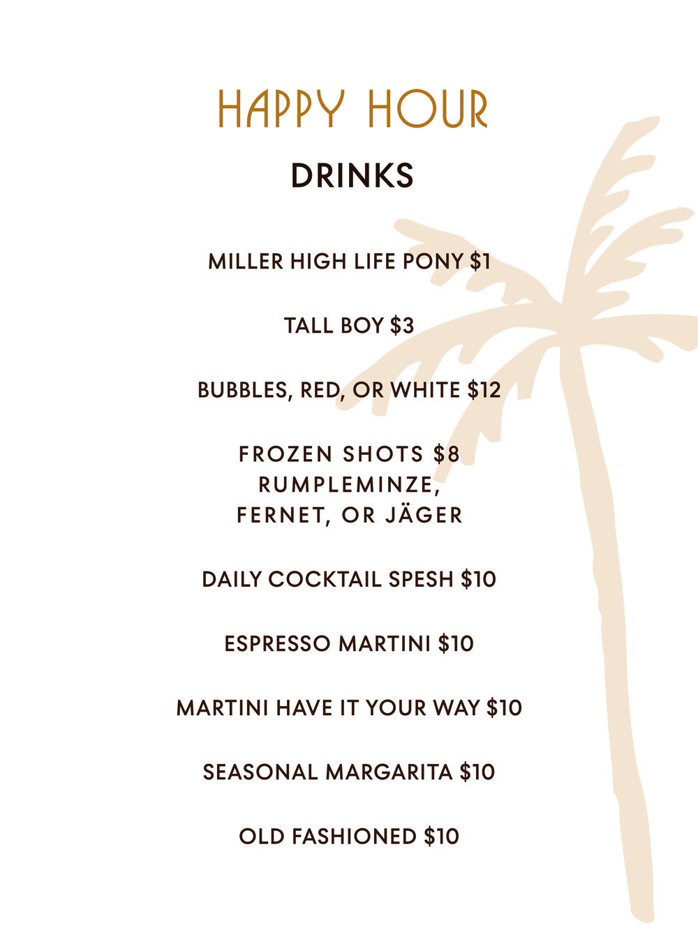 Menu — The Love Shack