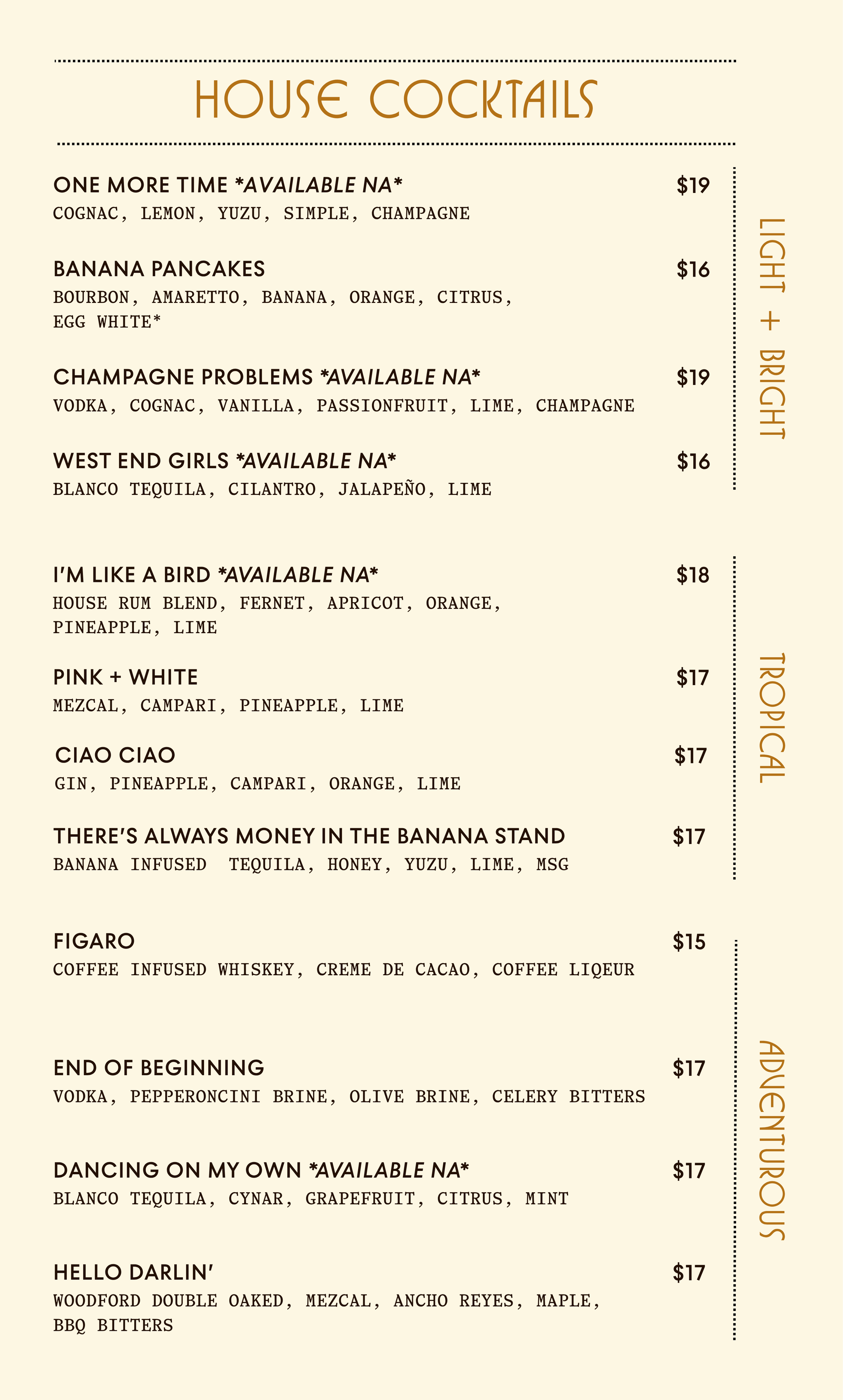 Menu — The Love Shack