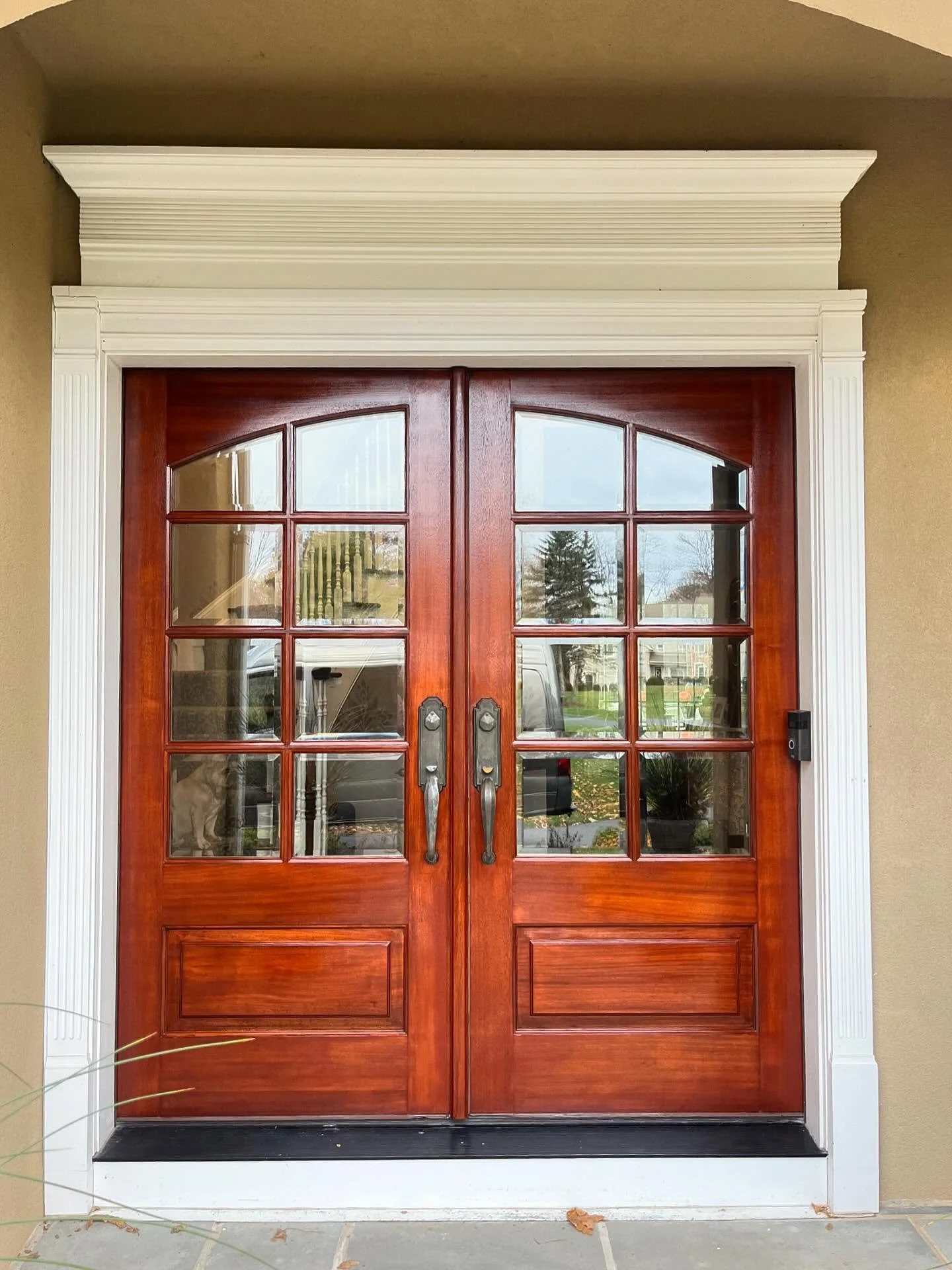 Can't get over this transformation! Stripping away the paint revealed the breathtaking wood door that was hiding beneath.