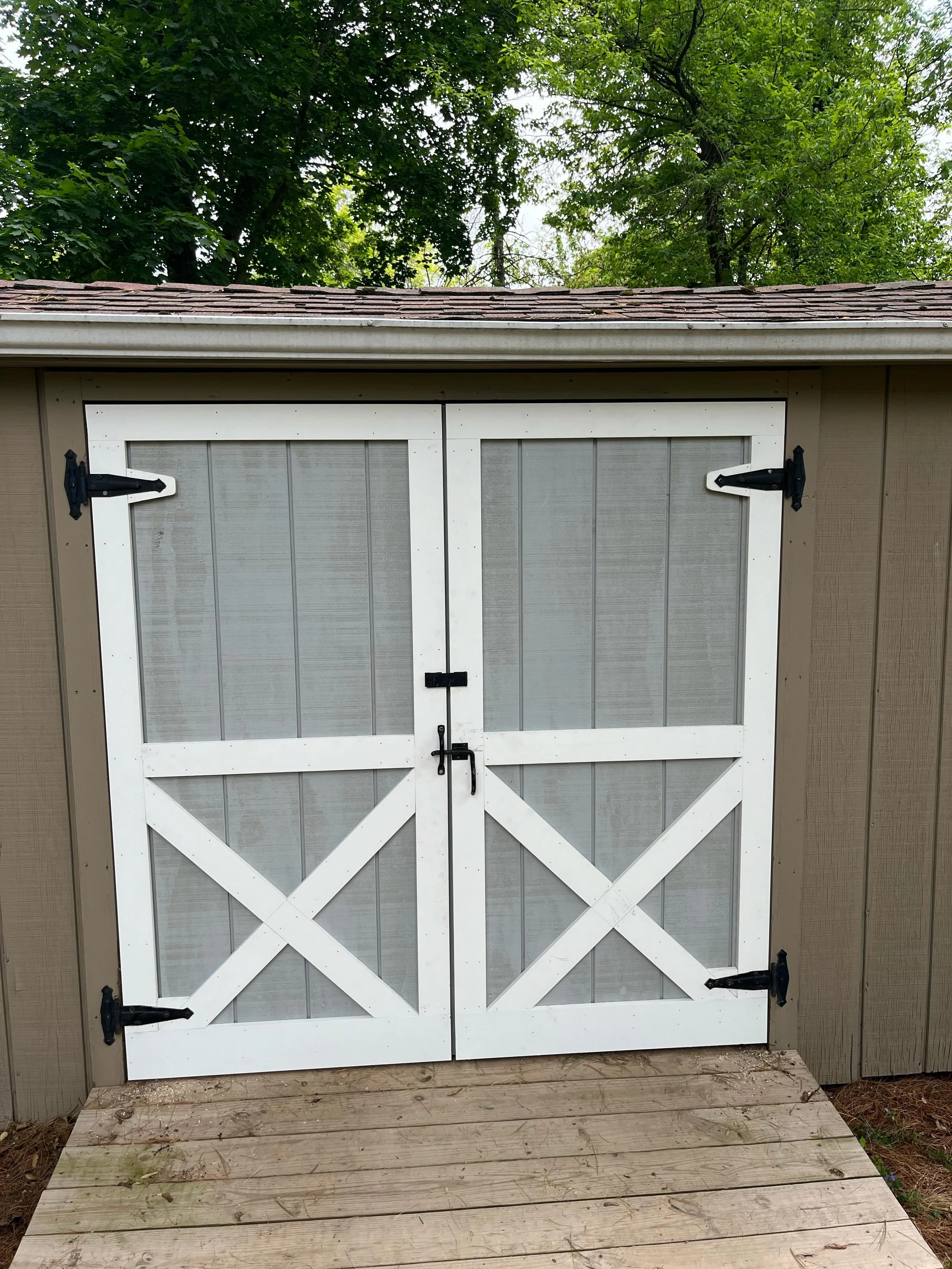 Two new sets of shed doors we built this week! Both turned out amazing and are stronger than ever.