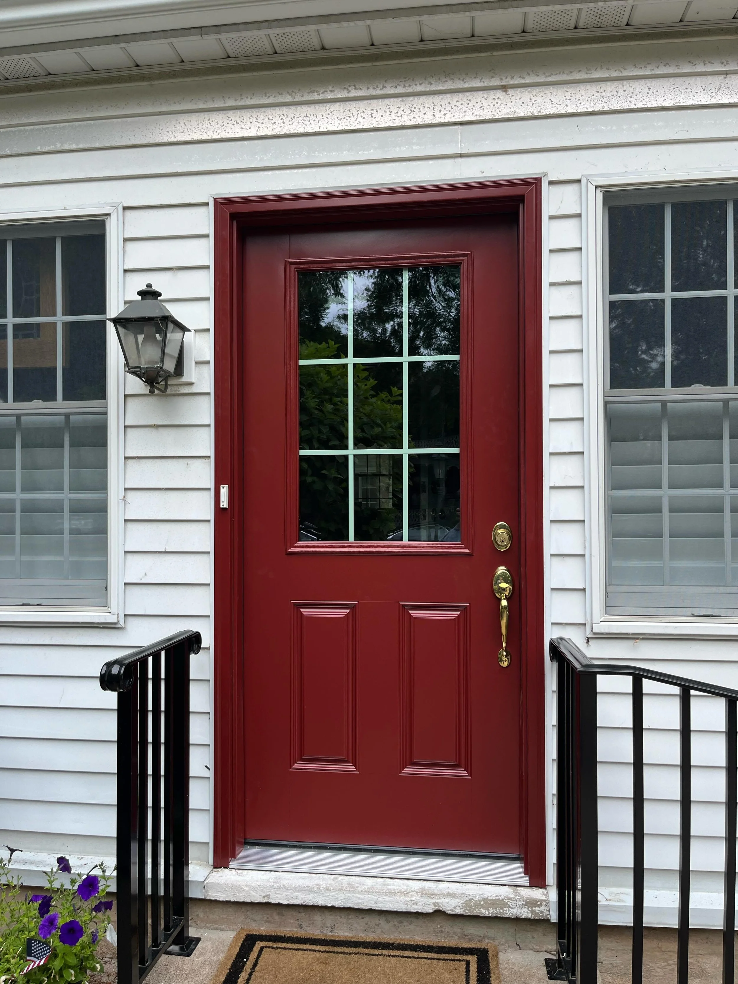 Another @proviaproducts exterior door installed!! Rot proof and gorgeous in mountain berry!