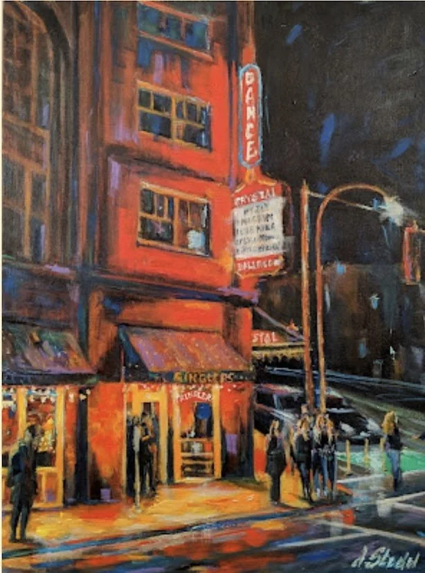 The Crystal Ballroom
18" x 24" acrylic on canvas
$300