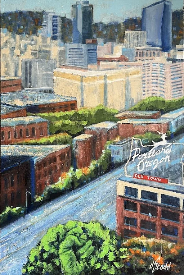 City Not on Fire
24" x 36" acrylic on canvas, framed
$800 