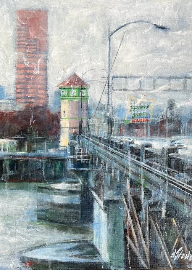 Burnside Bridge in the Winter
18" x 24" acrylic on canvas
$350