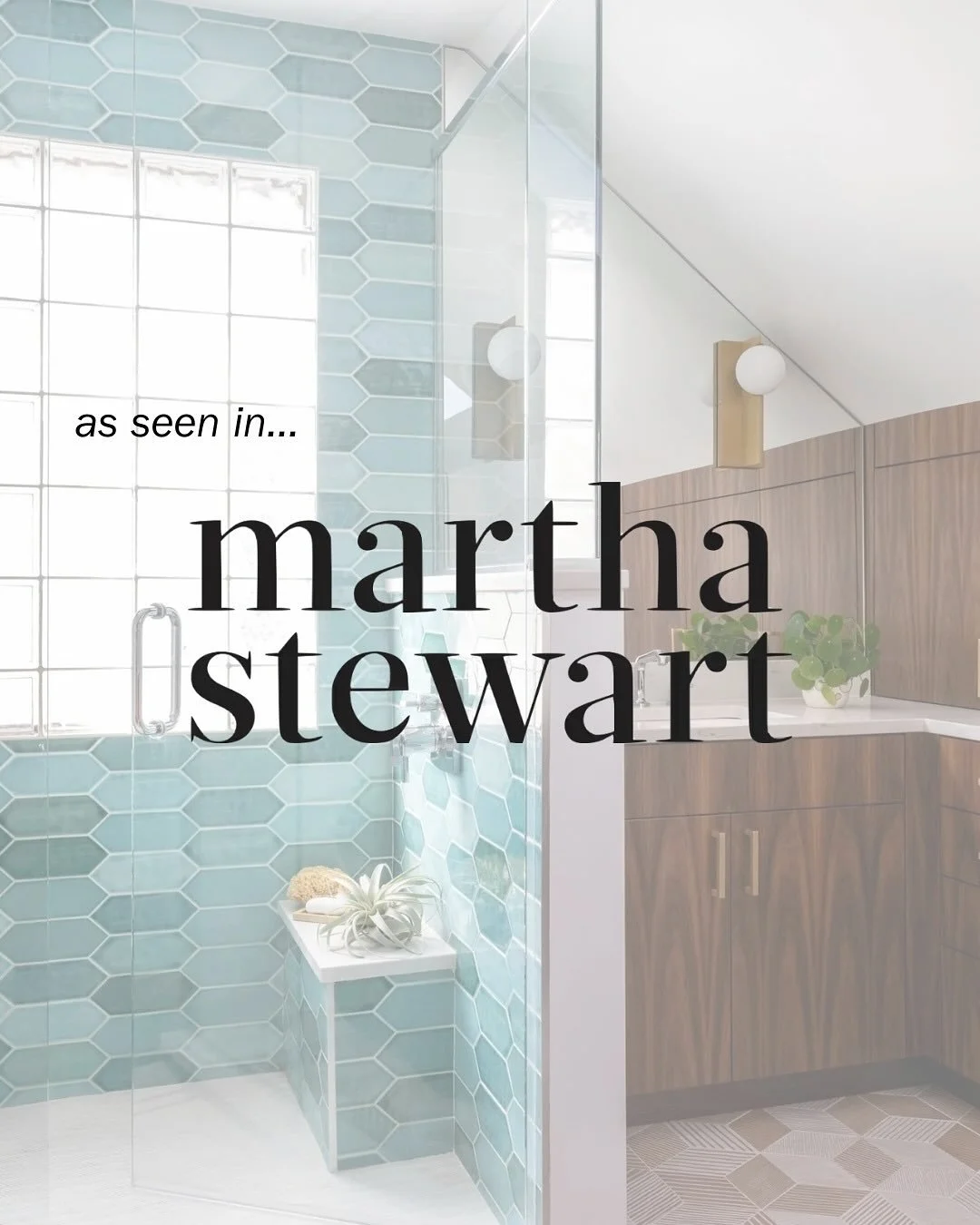 No matter the size or shape of the room, we&rsquo;ll create a space that works for you 💪 Excited that both the primary bathrooms from #WhimsicalFoursquare and #TiledAndStyled were featured recently in @marthastewart! Thanks to @hmbien for including 