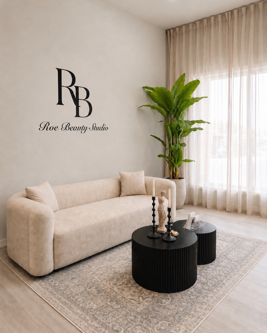 Roe Beauty Studio welcoming area in Lincoln, Nebraska