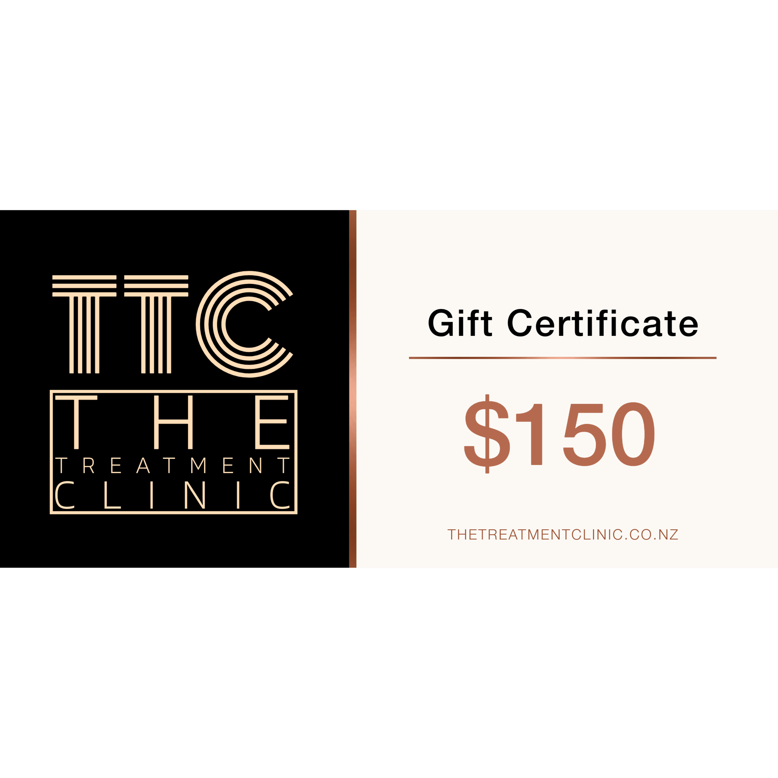 The Treatment Clinic $150 gift certificate.