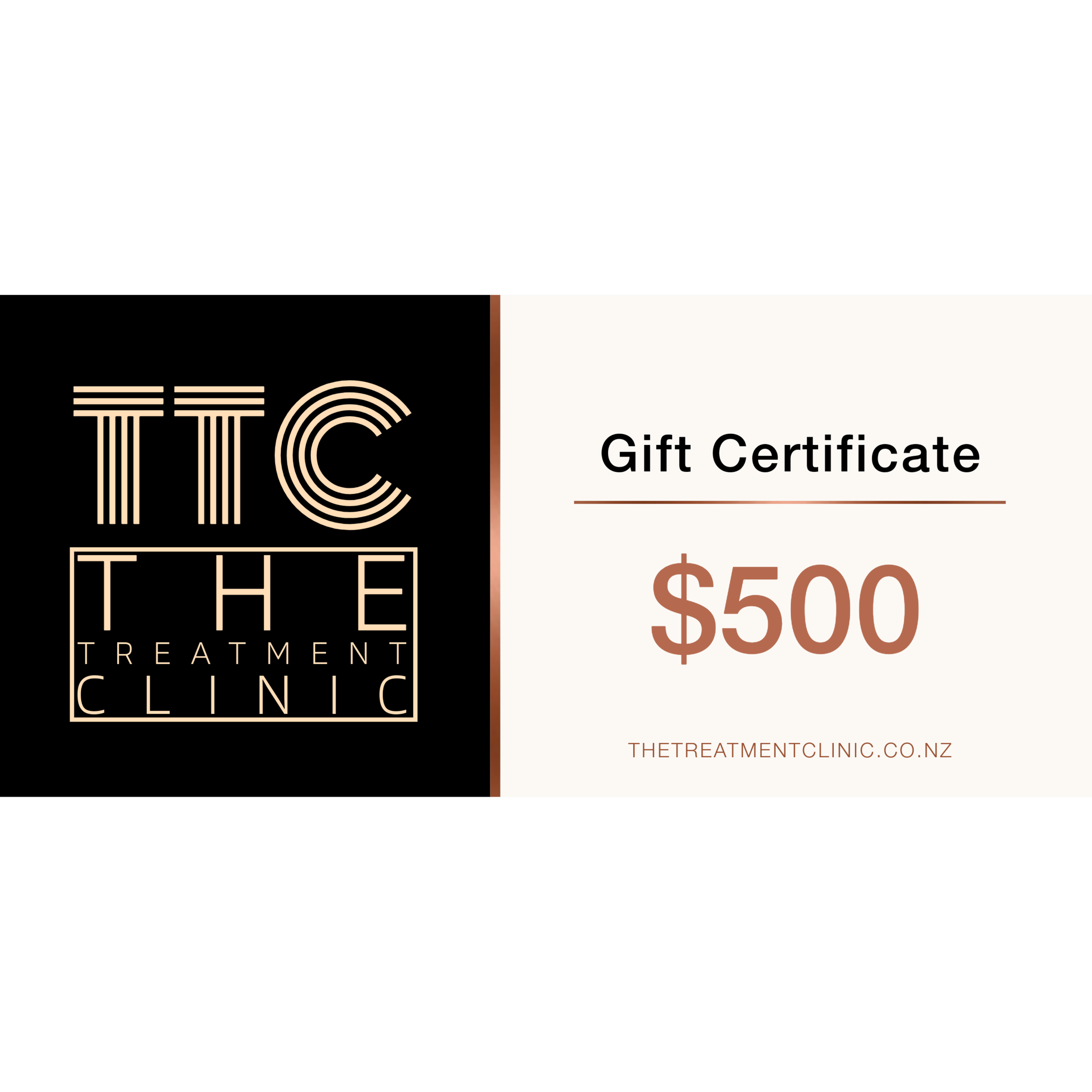 The Treatment Clinic $500 gift certificate.