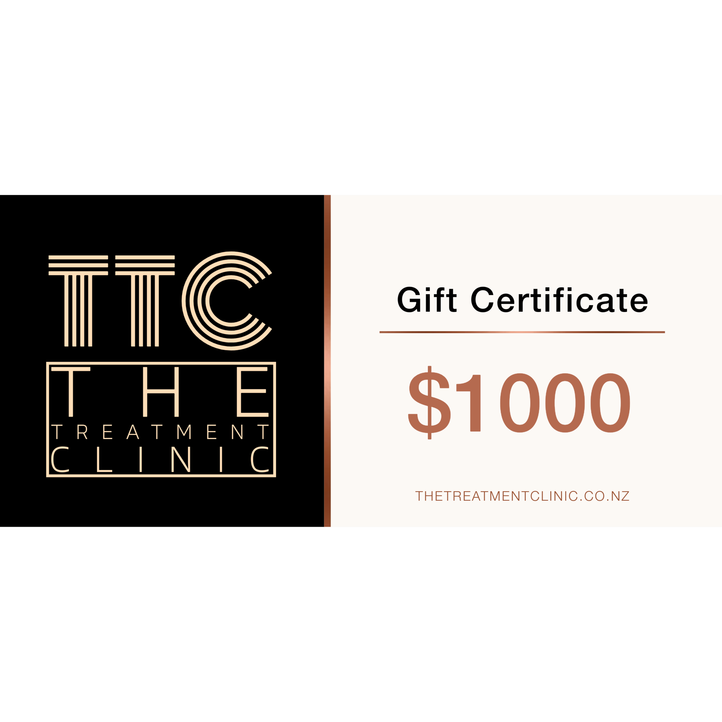 The Treatment Clinic $1,000 gift certificate.