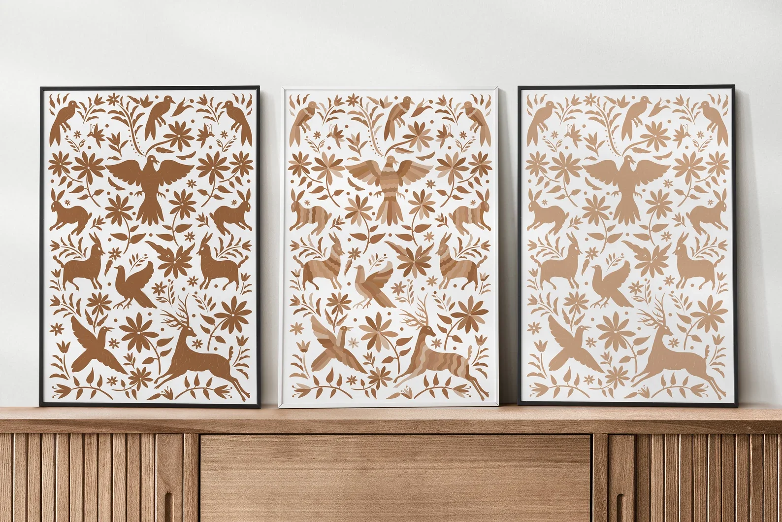 Beige-Mexico Otomi Printable Wall Art.webp