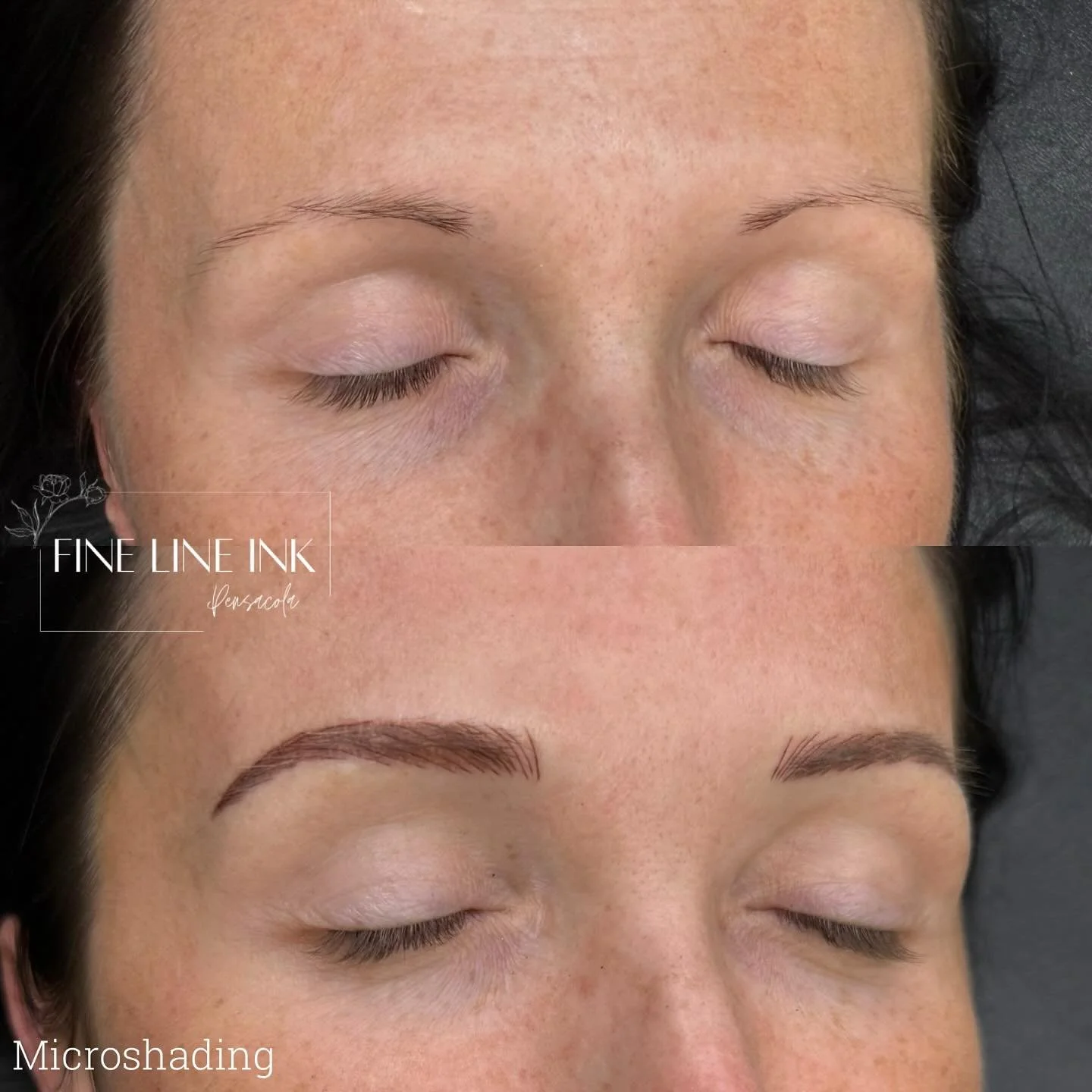 New brows for this sweet lady!! 

We kept them nice and thin for her first session as she&rsquo;s used to minimal brow hair. 

Can&rsquo;t wait to see them healed!! 

#browsbyamandak#pensacolabrows#permanentmakeup