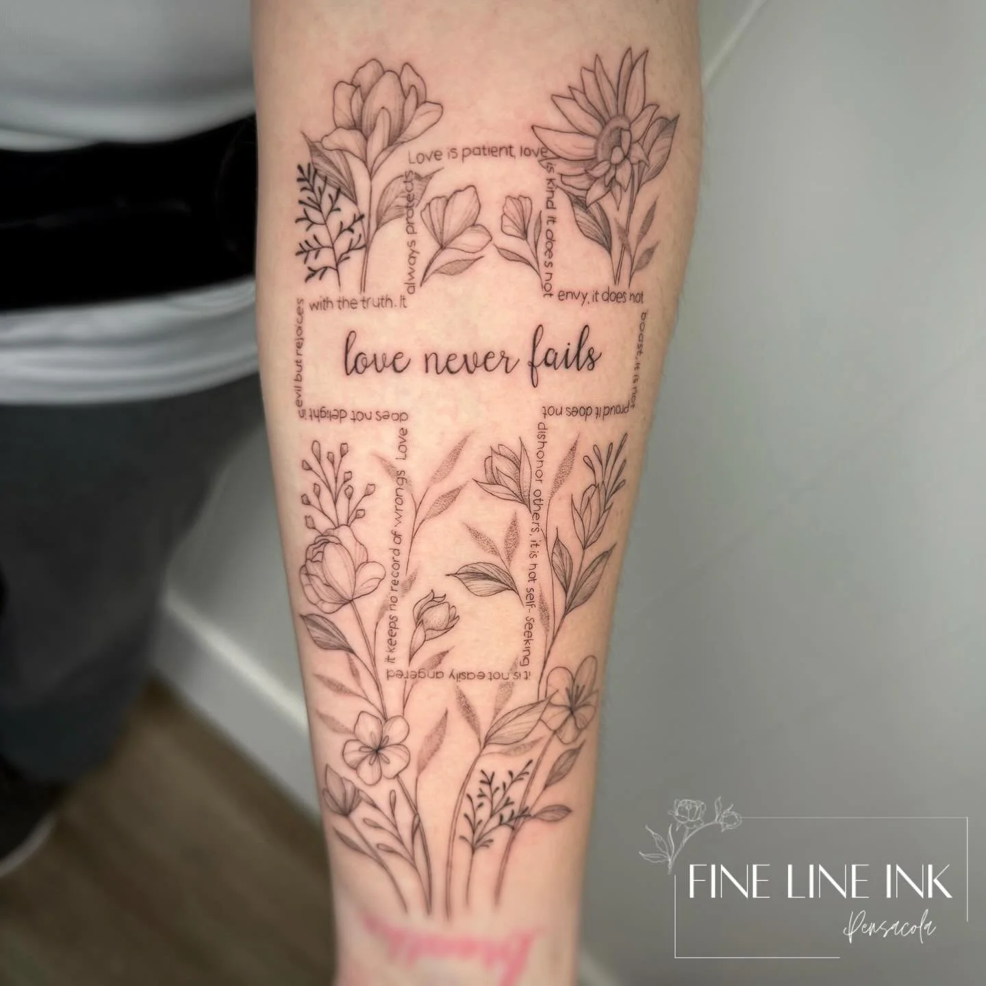 Such an honor to tattoo this sweet client of mine!! 

She drove 2 hours from Mississippi for this tattoo and found me on TikTok 🤯

For the Bible verse cross she&rsquo;s aware the lettering is quite small but is ok with how that may heal down the roa