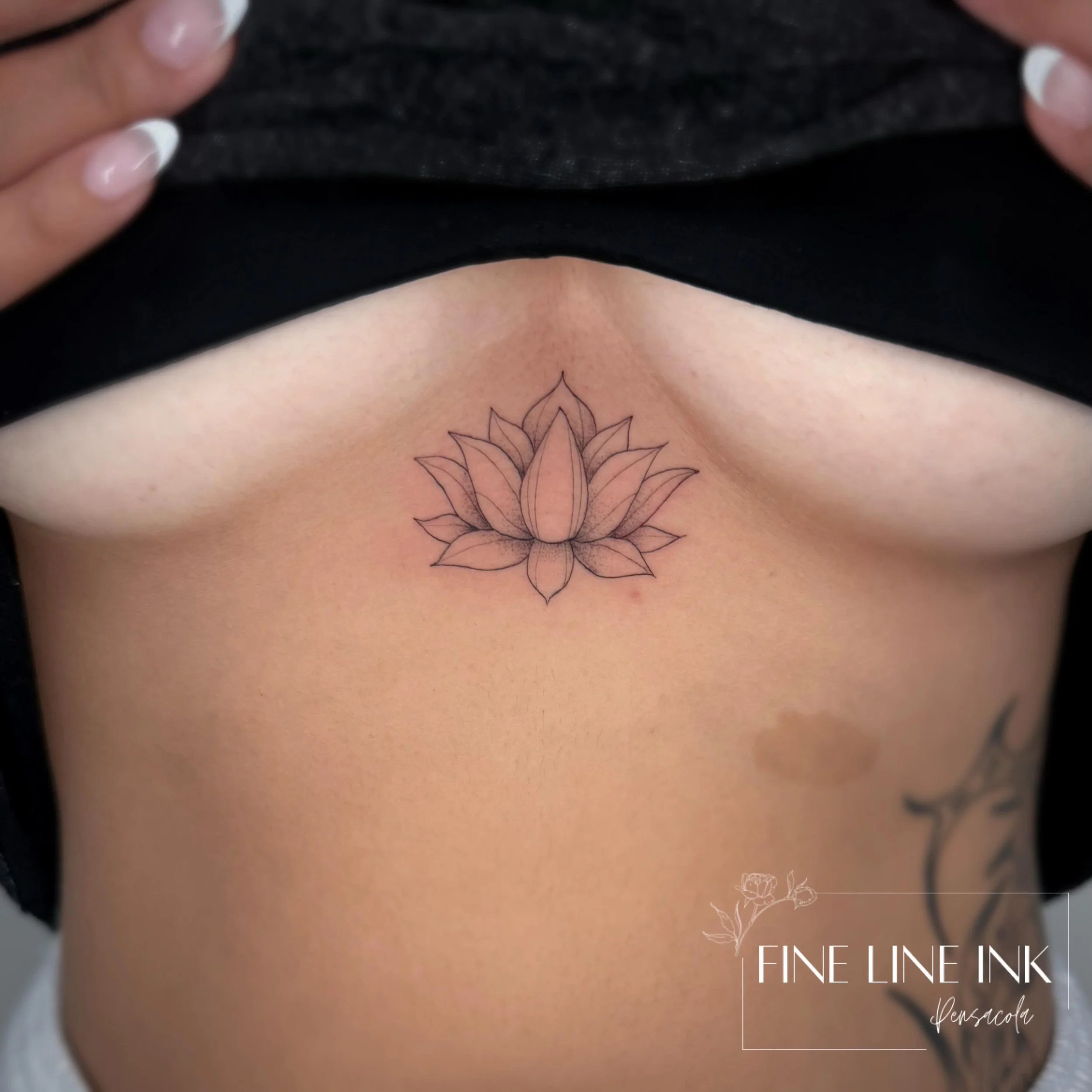 Beautiful lotus flower on the sternum 🪷

This girl sat like a boss. Like fading to sleep. She&rsquo;s a champ ✨

#finelinetattoo#sternumtattoo#pensacolatattoo#finelinetattoopensacola