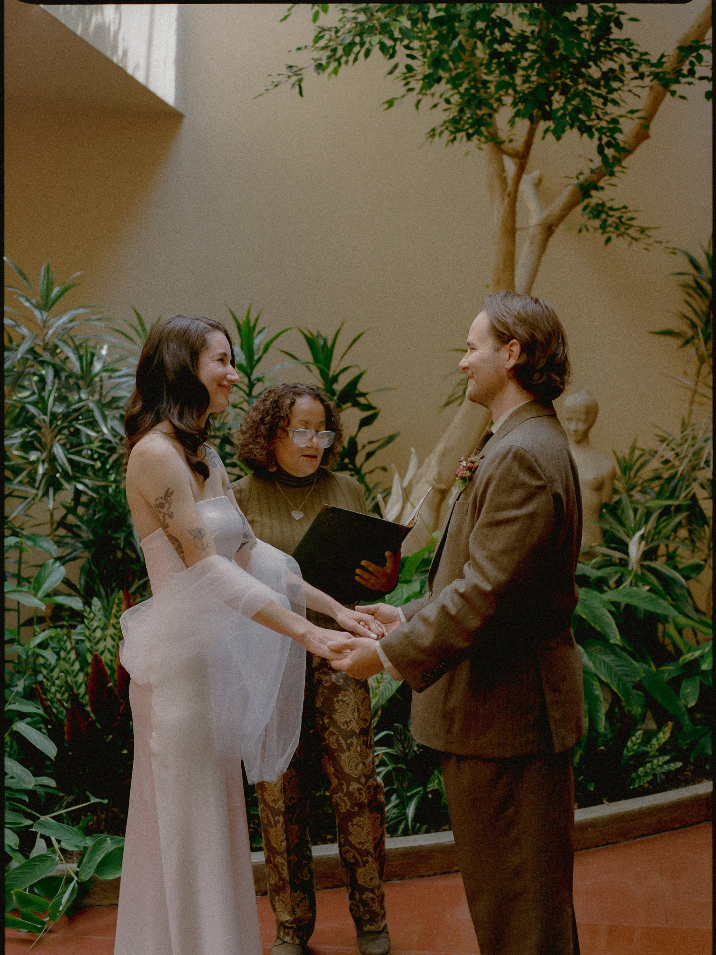 An elopement at Marin County Civic Center in Northern California. Film wedding photography by California Wedding Photographer, Eunice Beck.