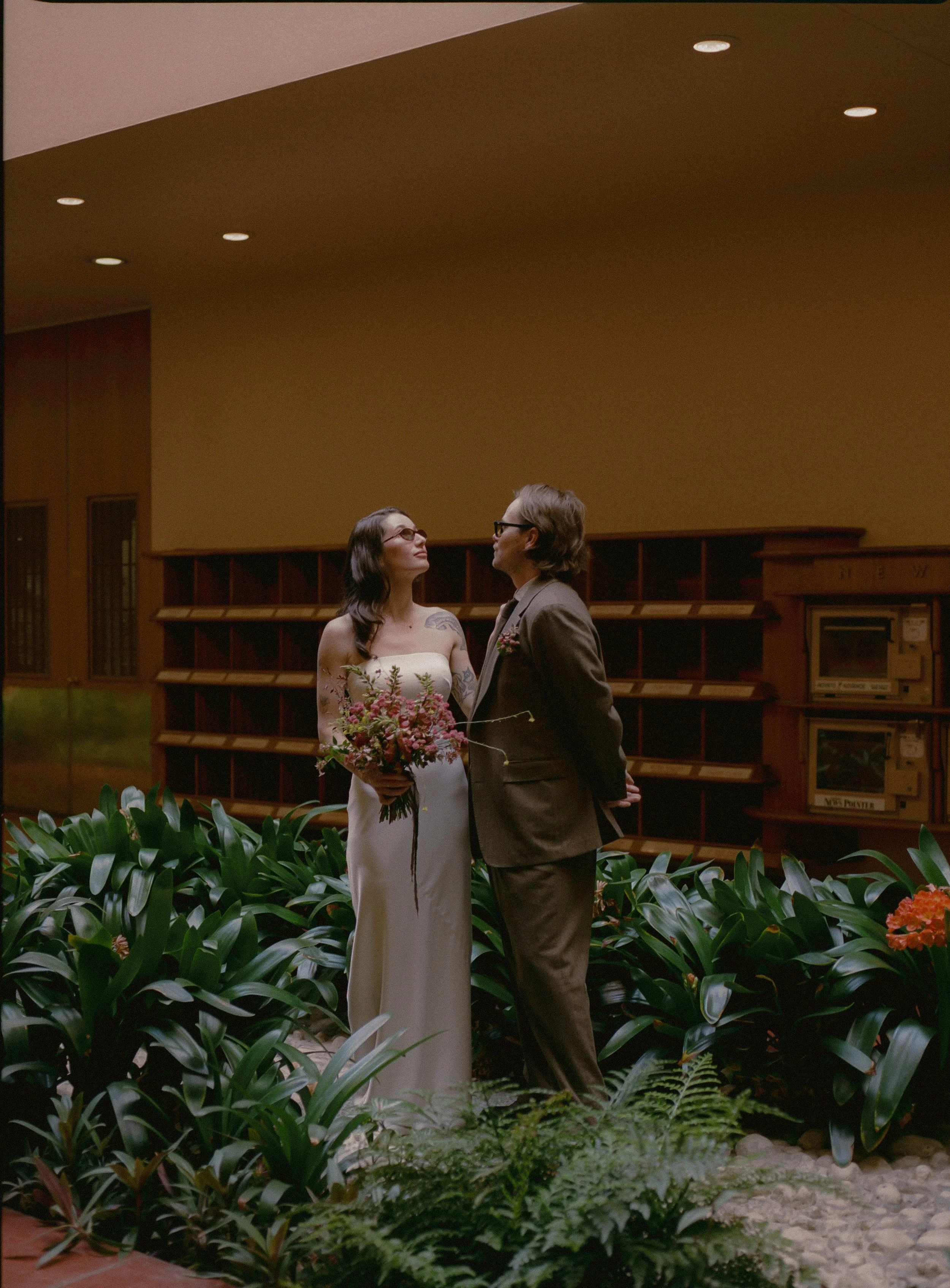 An elopement at Marin County Civic Center in Northern California. Film wedding photography by California Wedding Photographer, Eunice Beck.
