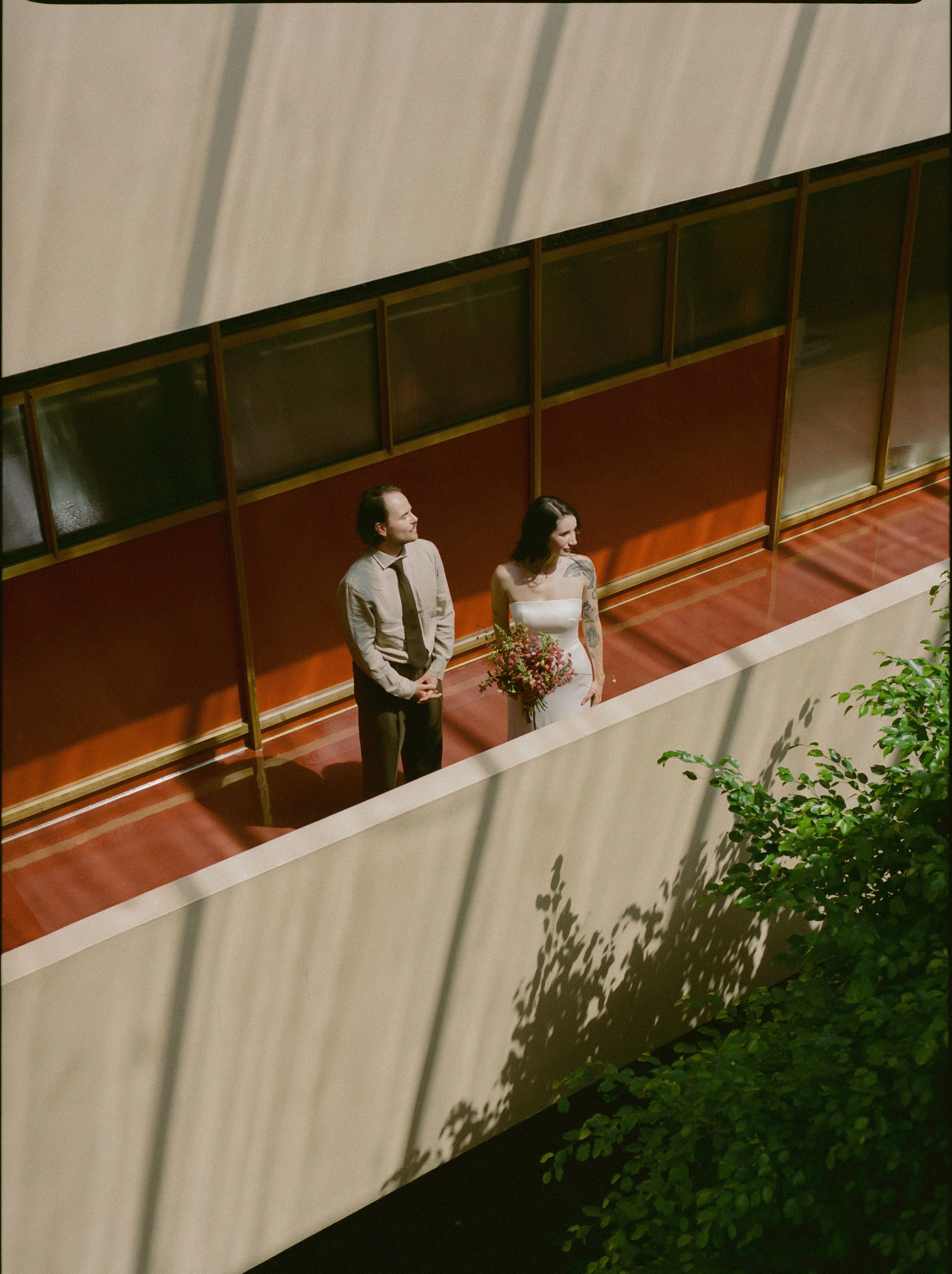 An elopement at Marin County Civic Center in Northern California. Film wedding photography by California Wedding Photographer, Eunice Beck.