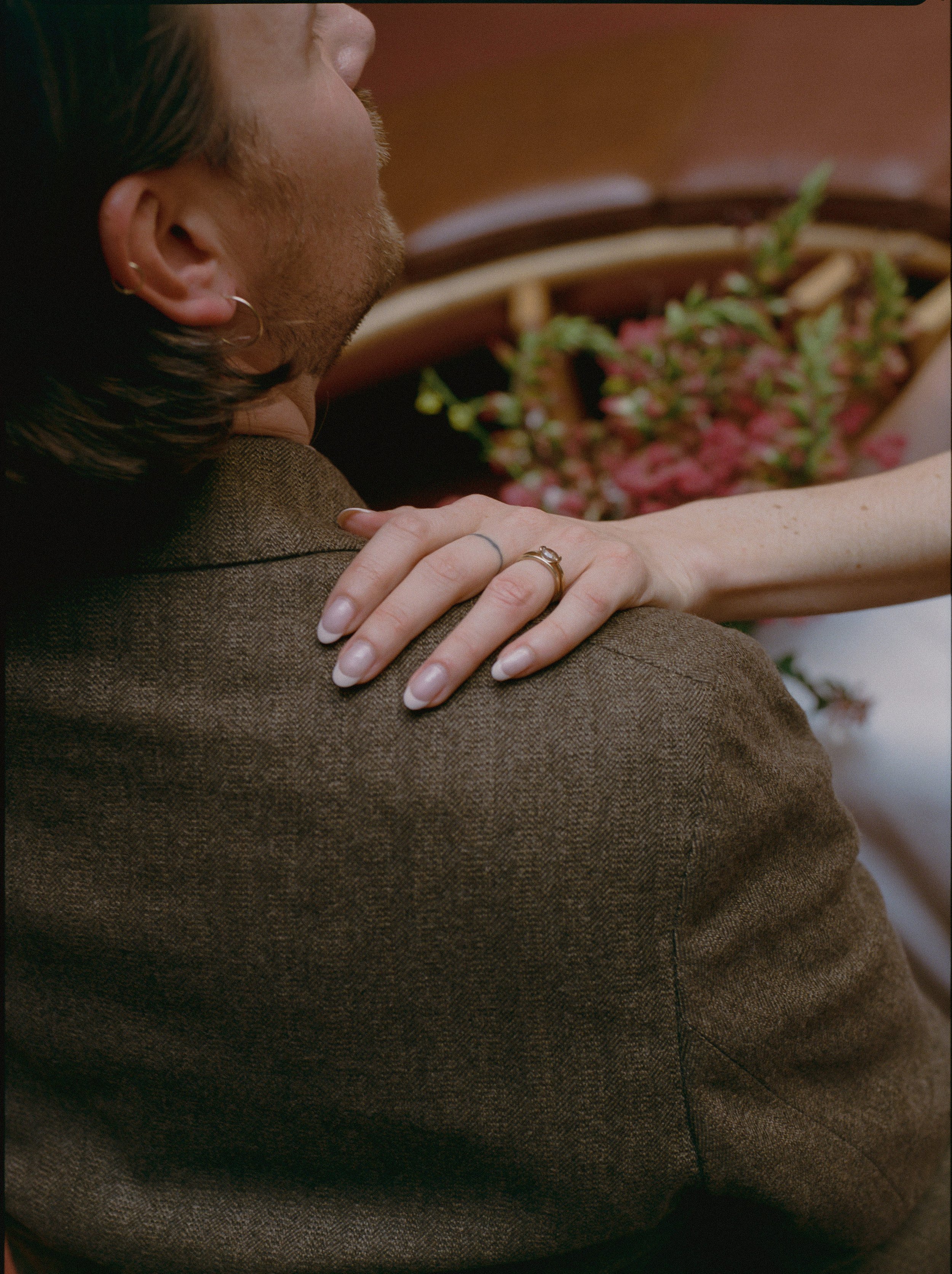 An elopement at Marin County Civic Center in Northern California. Film wedding photography by California Wedding Photographer, Eunice Beck.