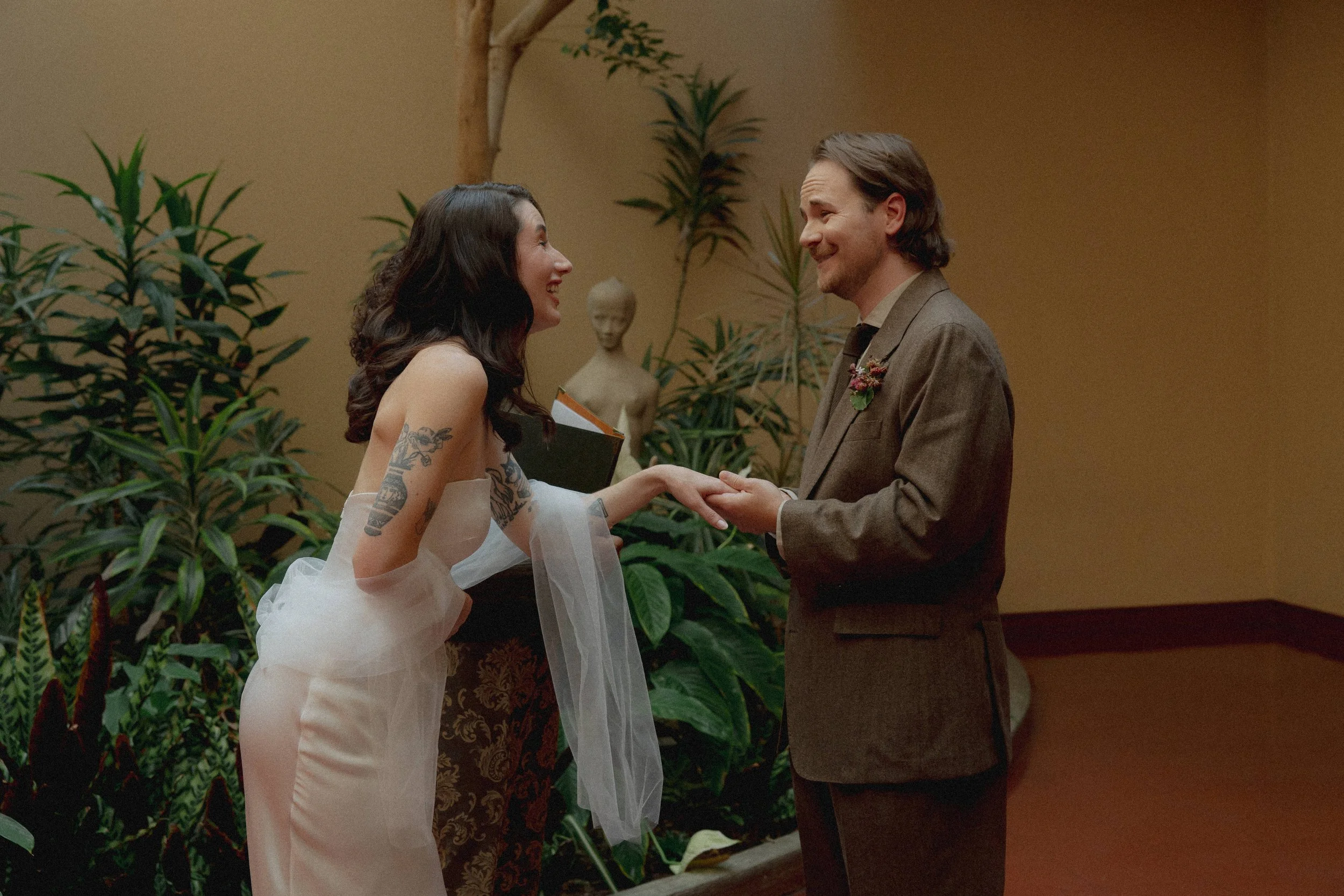An elopement at Marin County Civic Center in Northern California. Film wedding photography by California Wedding Photographer, Eunice Beck.