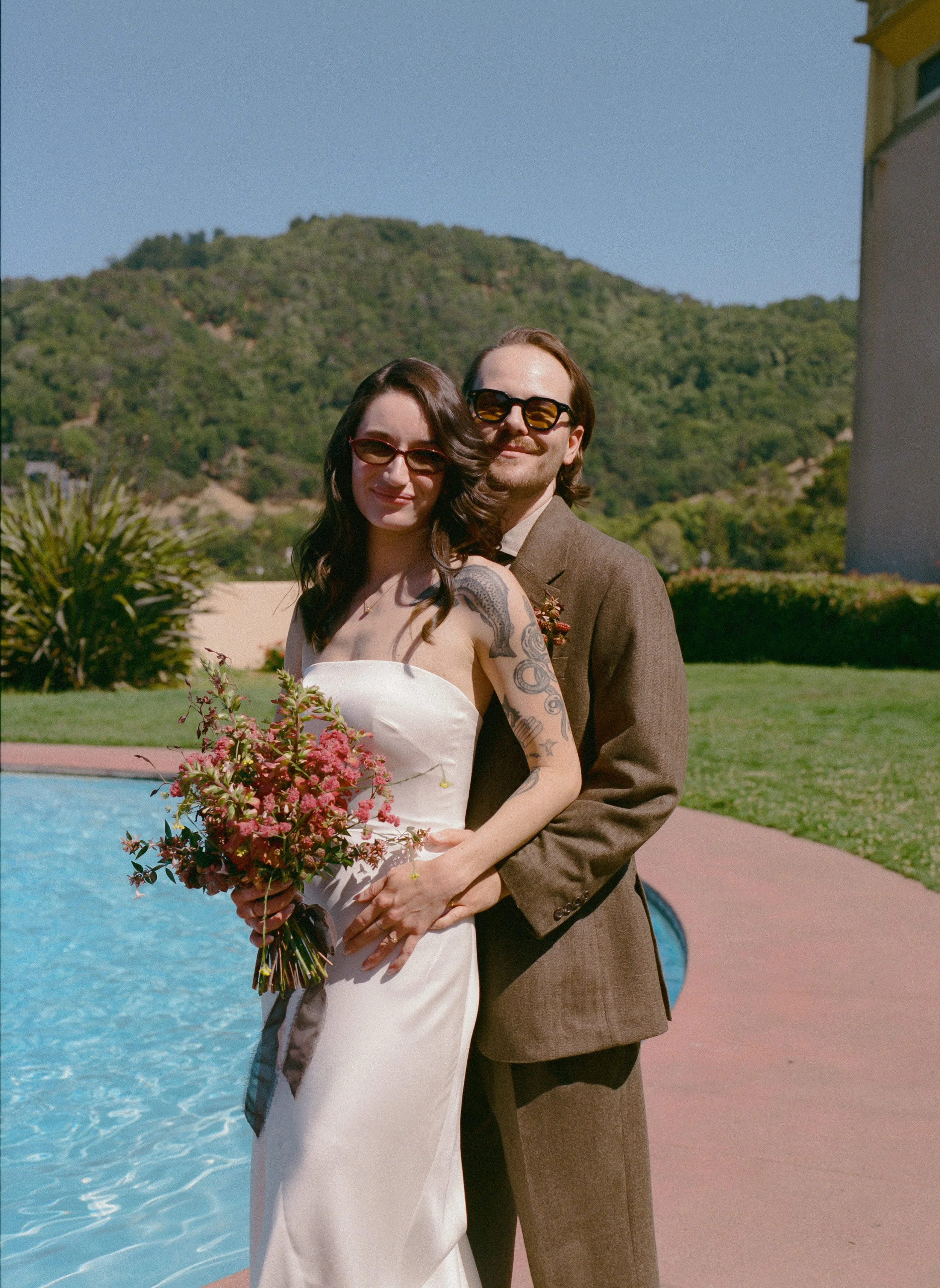 An elopement at Marin County Civic Center in Northern California. Film wedding photography by California Wedding Photographer, Eunice Beck.