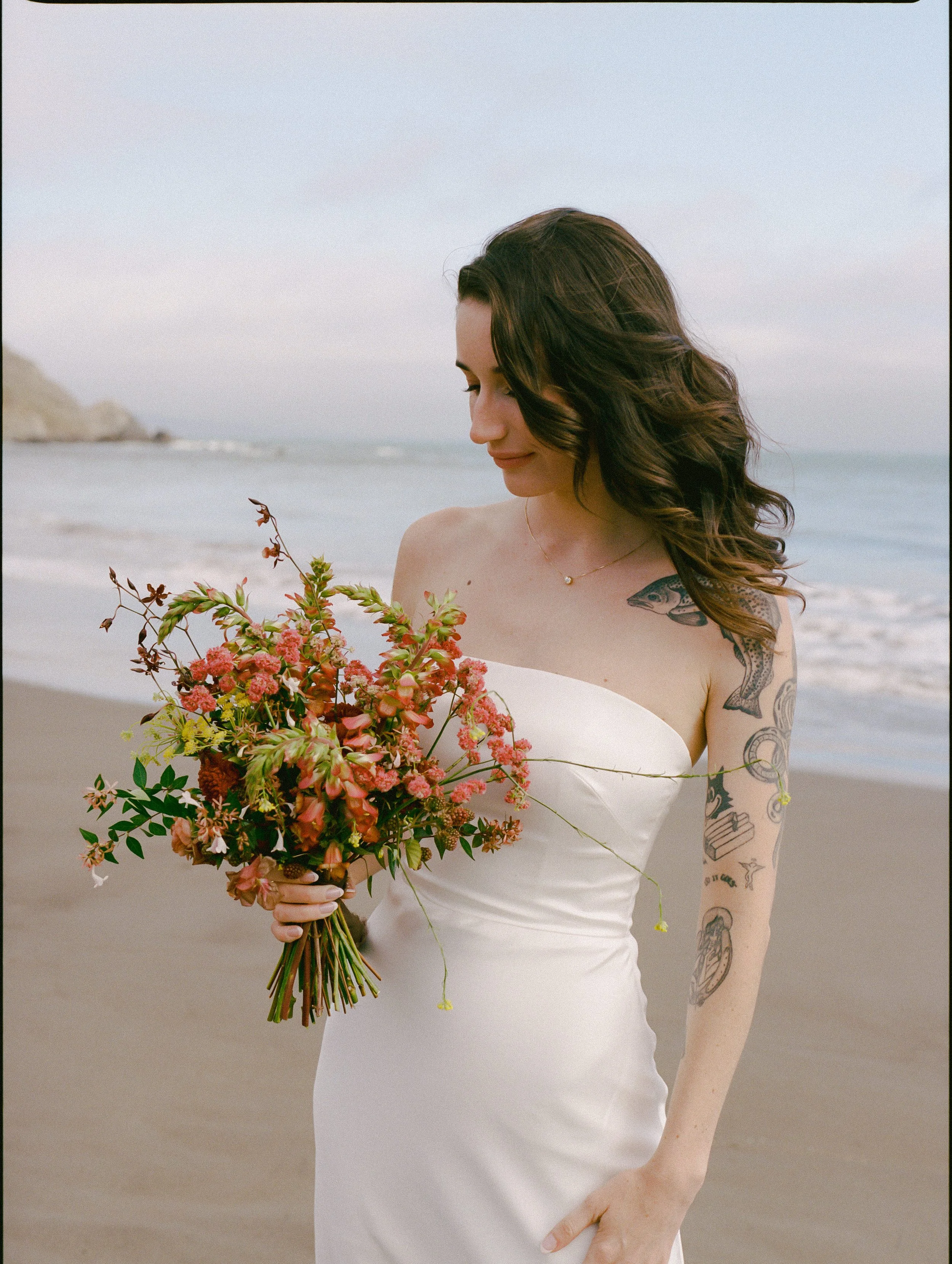 An elopement at Marin County Civic Center in Northern California. Film wedding photography by California Wedding Photographer, Eunice Beck.