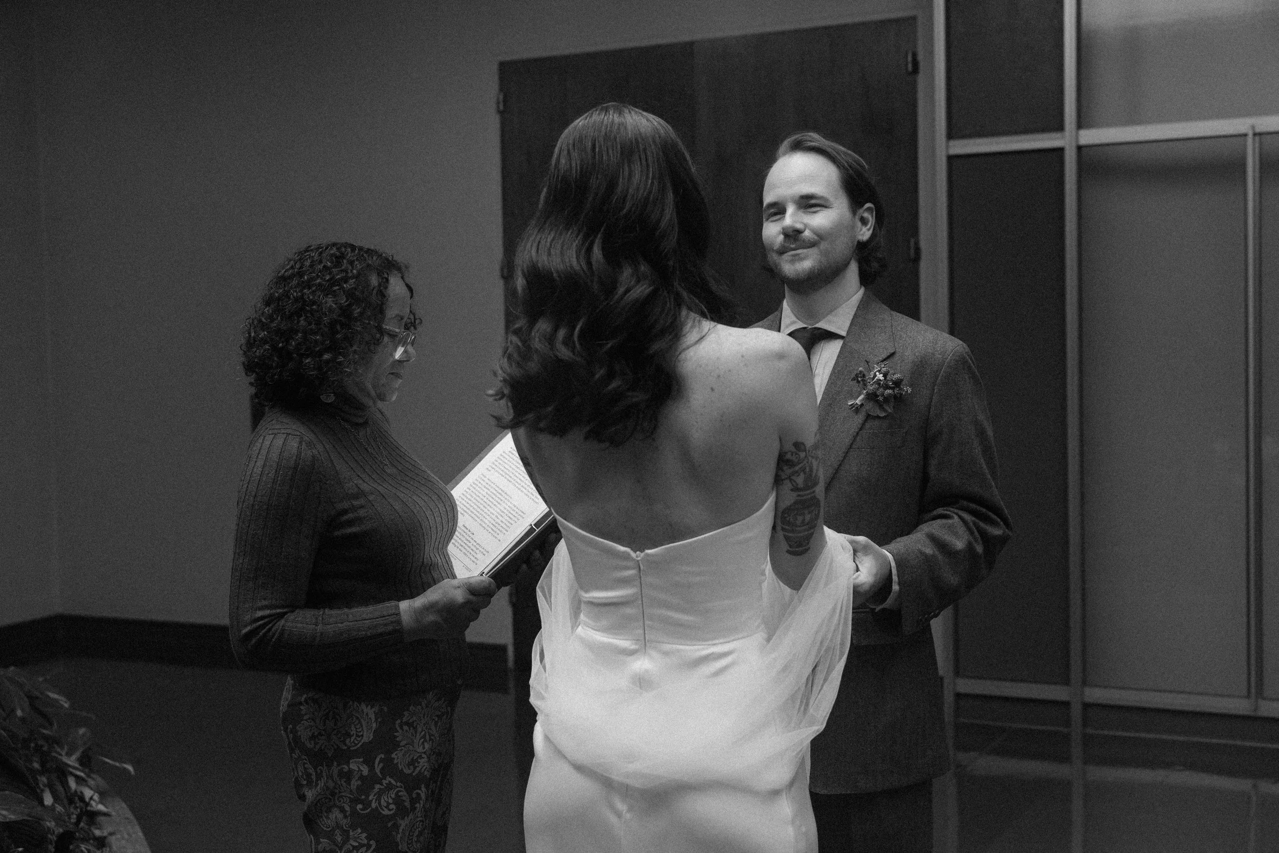 An elopement at Marin County Civic Center in Northern California. Film wedding photography by California Wedding Photographer, Eunice Beck.