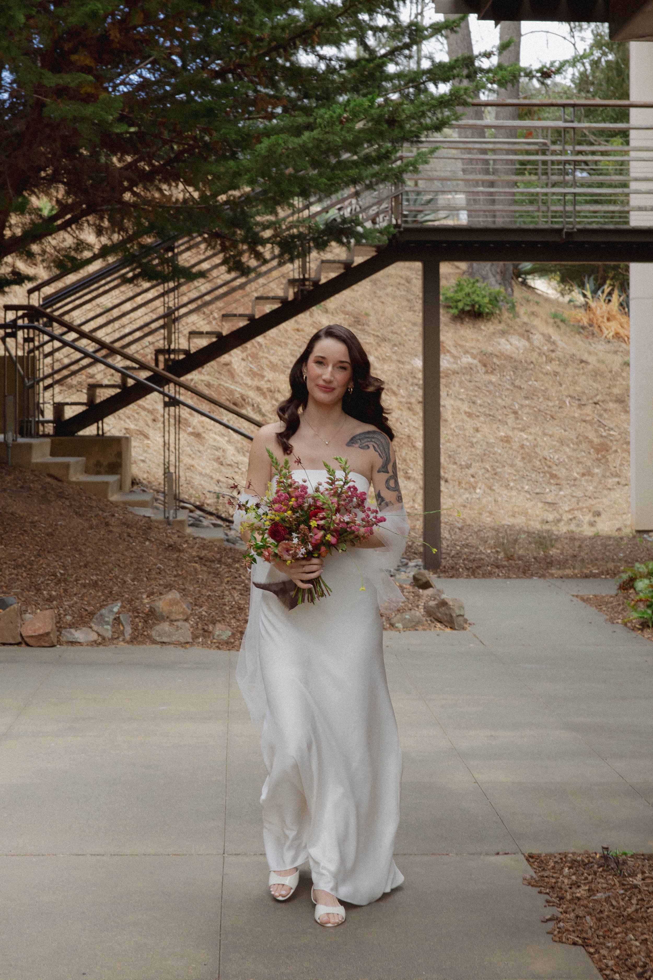 An elopement at Marin County Civic Center in Northern California. Film wedding photography by California Wedding Photographer, Eunice Beck.