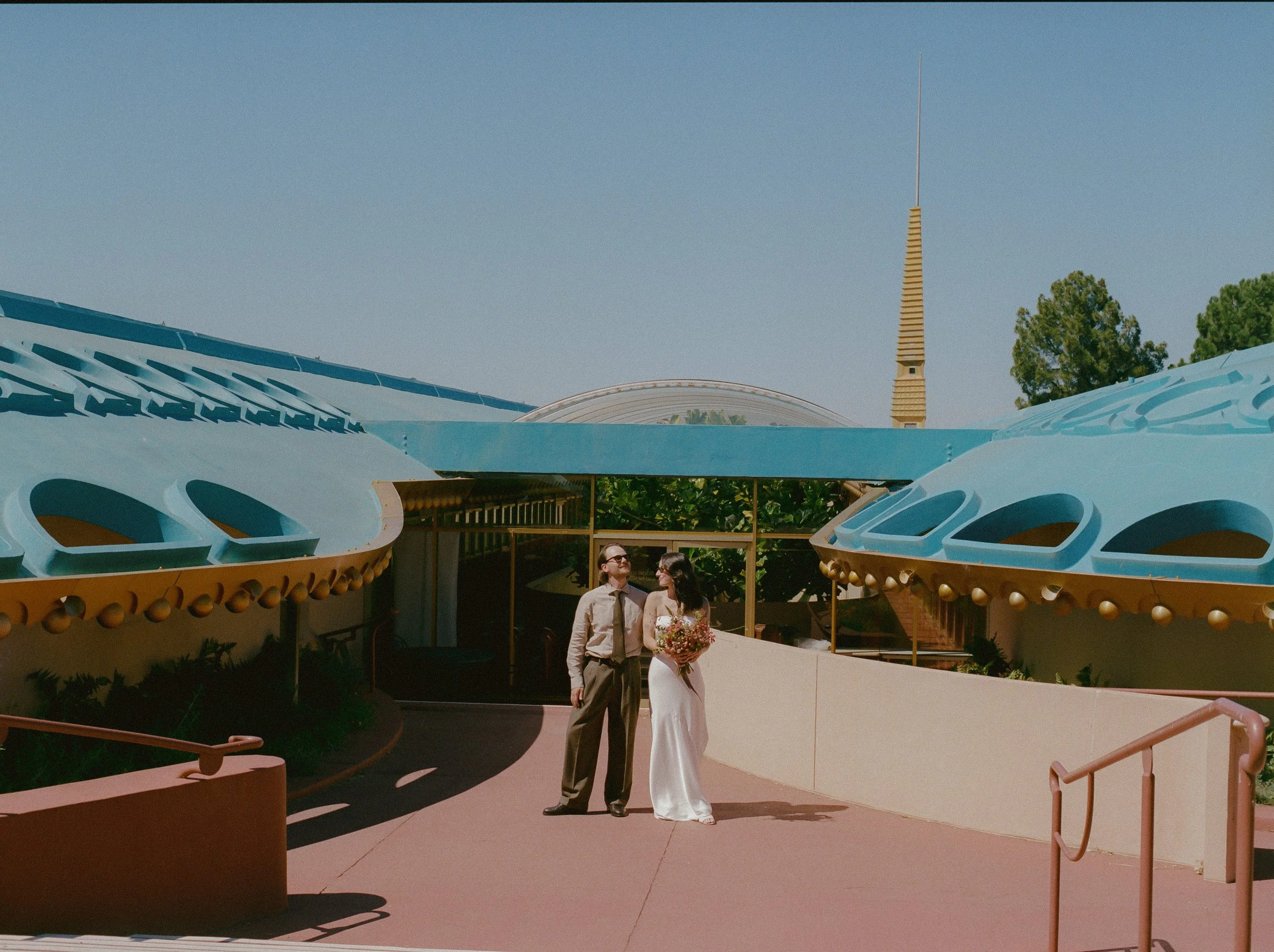 An elopement at Marin County Civic Center in Northern California. Film wedding photography by California Wedding Photographer, Eunice Beck.
