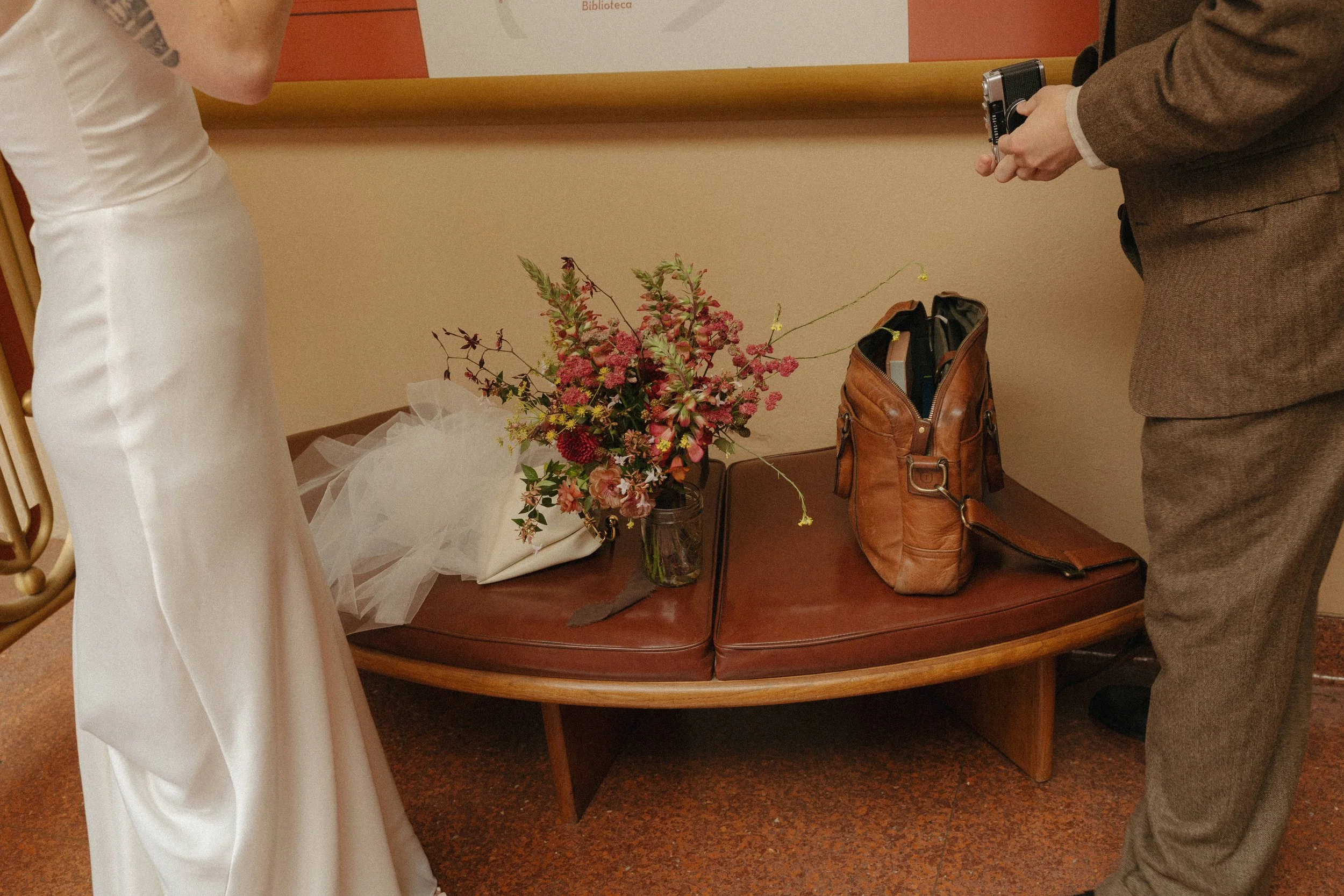 An elopement at Marin County Civic Center in Northern California. Film wedding photography by California Wedding Photographer, Eunice Beck.
